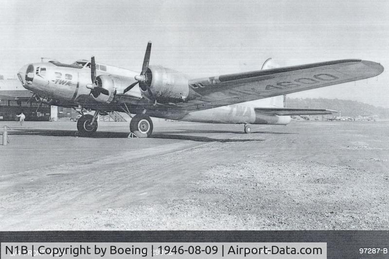 N1B, 1945 Boeing B-17G Flying Fortress C/N 17-8637, TWA B-17G Also noted as N4600, EP-HIM, F-BGOE