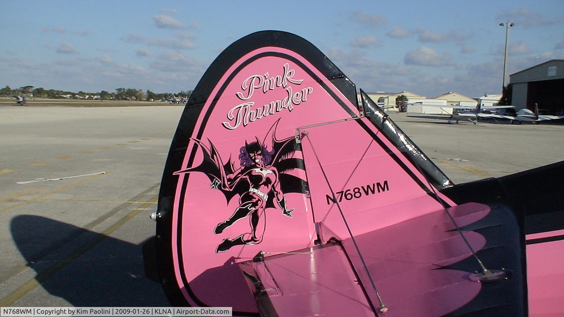 N768WM, 1942 Boeing E75 C/N 75-7394, Pink Thunder tail detail