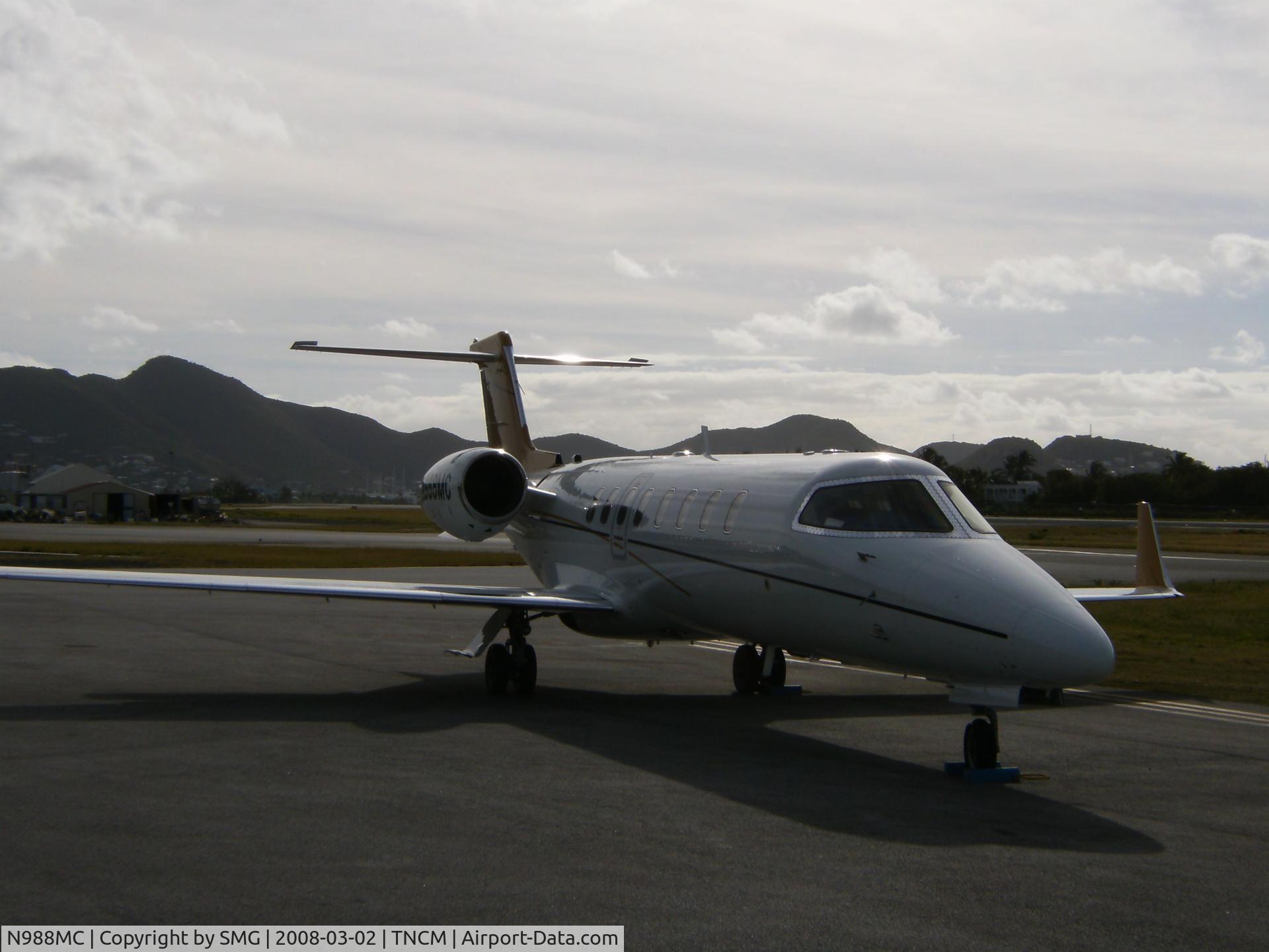 N988MC, 2007 Learjet Inc 45 C/N 352, On the ramp at St. Maarten