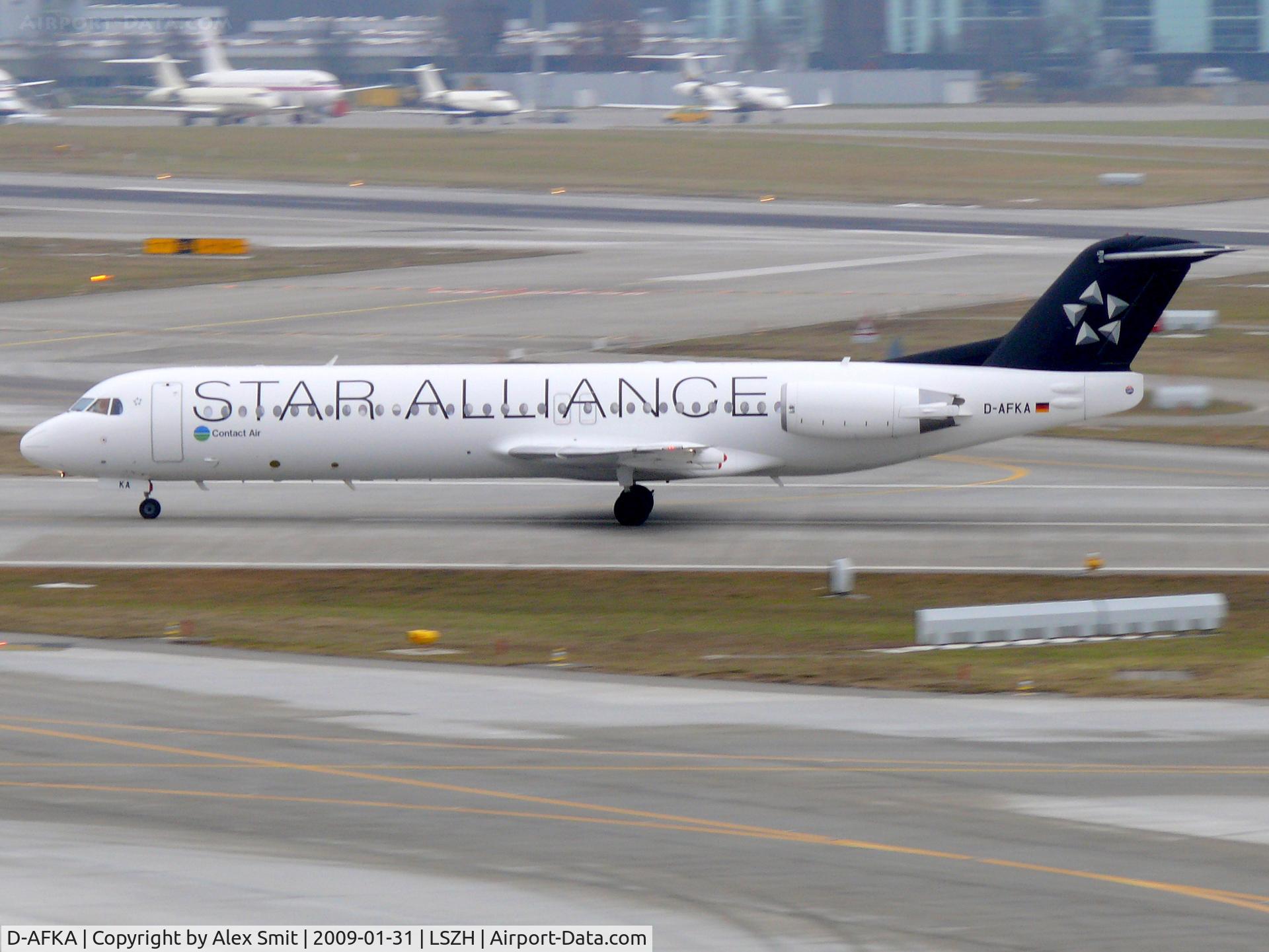 D-AFKA, 1994 Fokker 100 (F-28-0100) C/N 11517, Fokker F28-0100 Fellowship D-AFKA Contact Air in Star Alliance colors