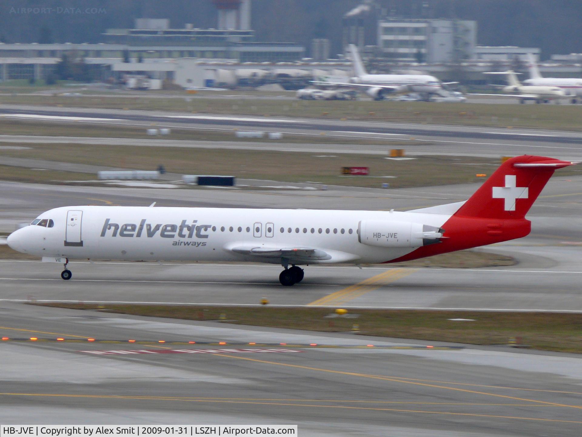 HB-JVE, 1993 Fokker 100 (F-28-0100) C/N 11459, Fokker F28-0100 Fellowship HB-JVE Helvetic Airways