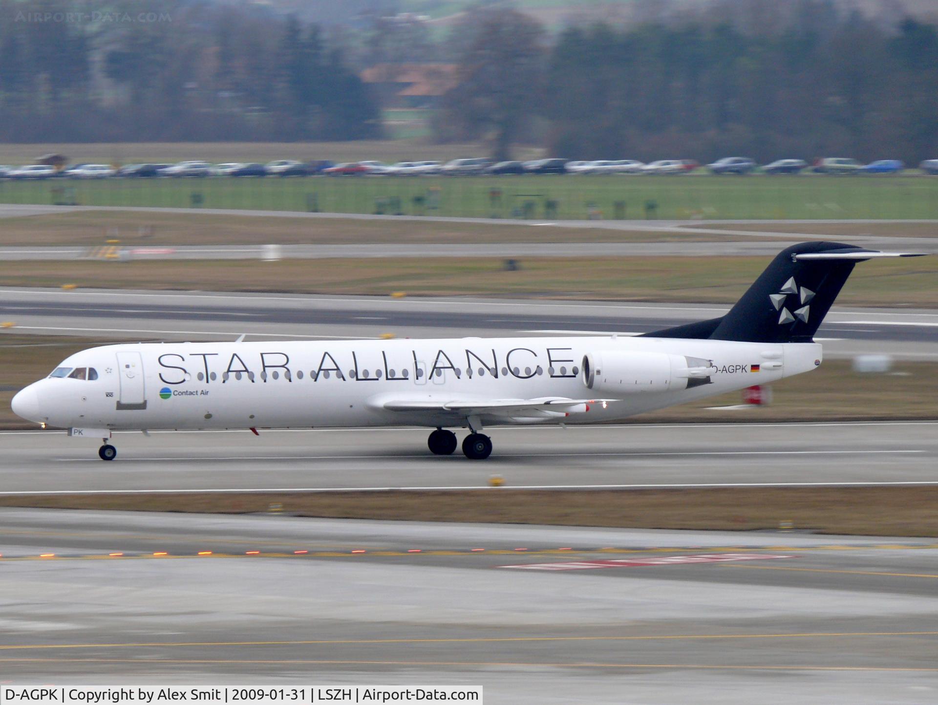 D-AGPK, 1990 Fokker 100 (F-28-0100) C/N 11313, Fokker F28-0100 Fellowship D-AGPK Contact Air in Star Alliance livery