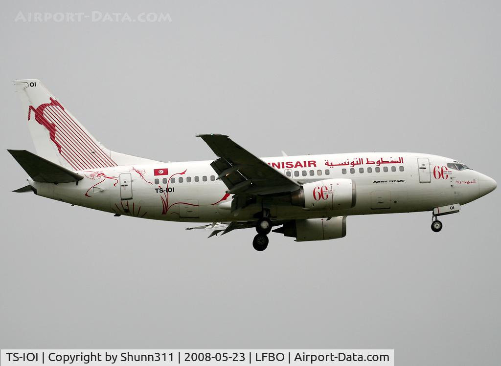 TS-IOI, 1994 Boeing 737-5H3 C/N 27257, Landing rwy 14R with special 60th anniversary c/s