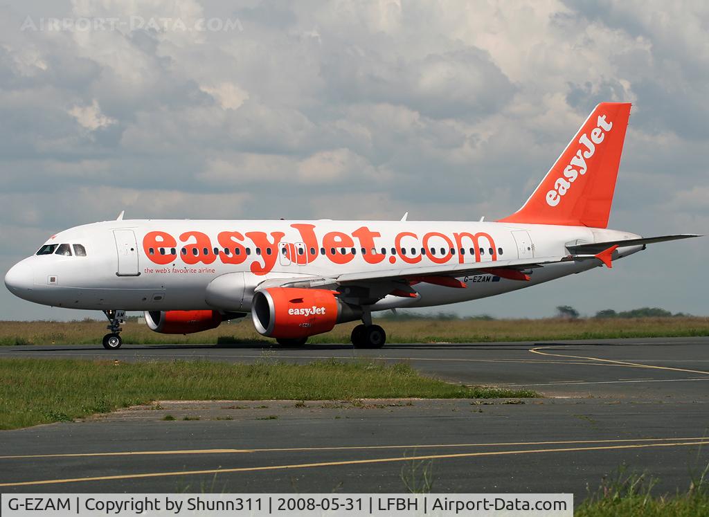 G-EZAM, 2003 Airbus A319-111 C/N 2037, Taxiing holding point rwy 28 for departure...