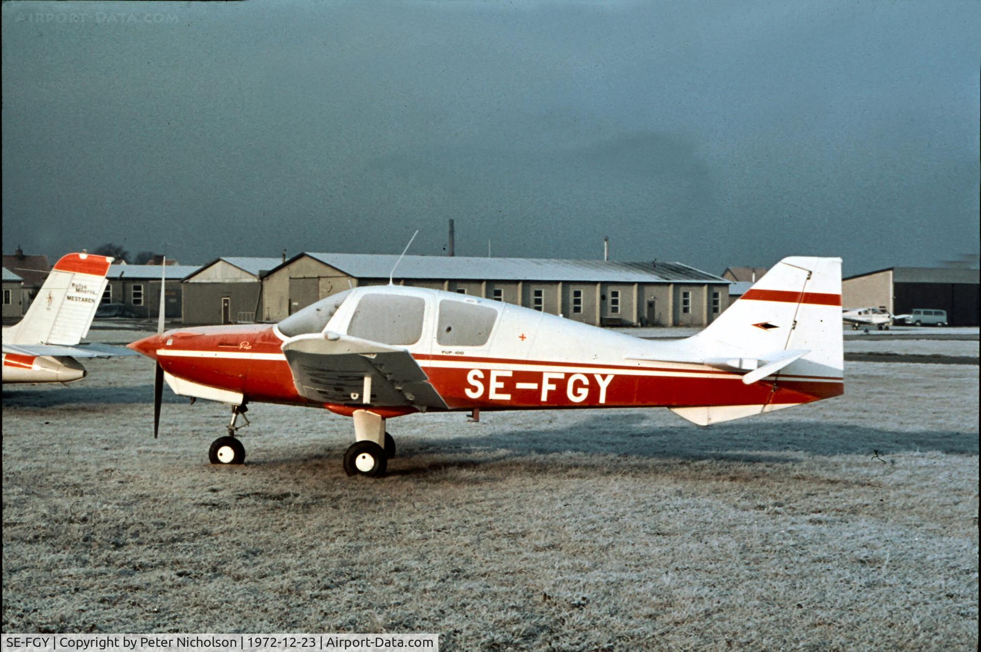 SE-FGY, Beagle B.121 Pup C/N B121-100, This Series 1 Pup was on Bultova ramp in December 1972.