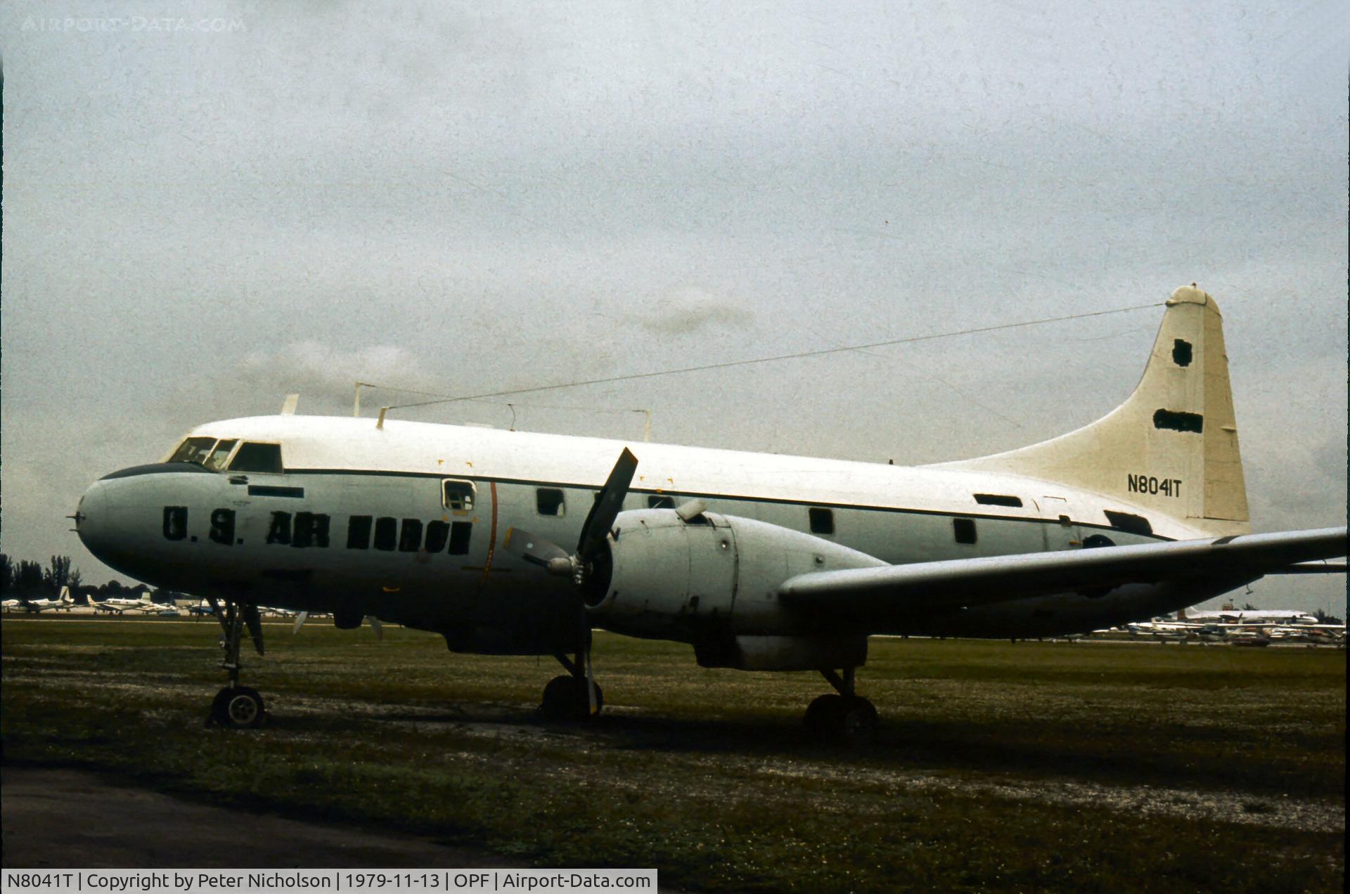 N8041T, 1953 General Dynamics Corp. 240 C/N 52-39, This ex USAF VT-29D 52-9979 was parked at Opa-Locka in 1979.