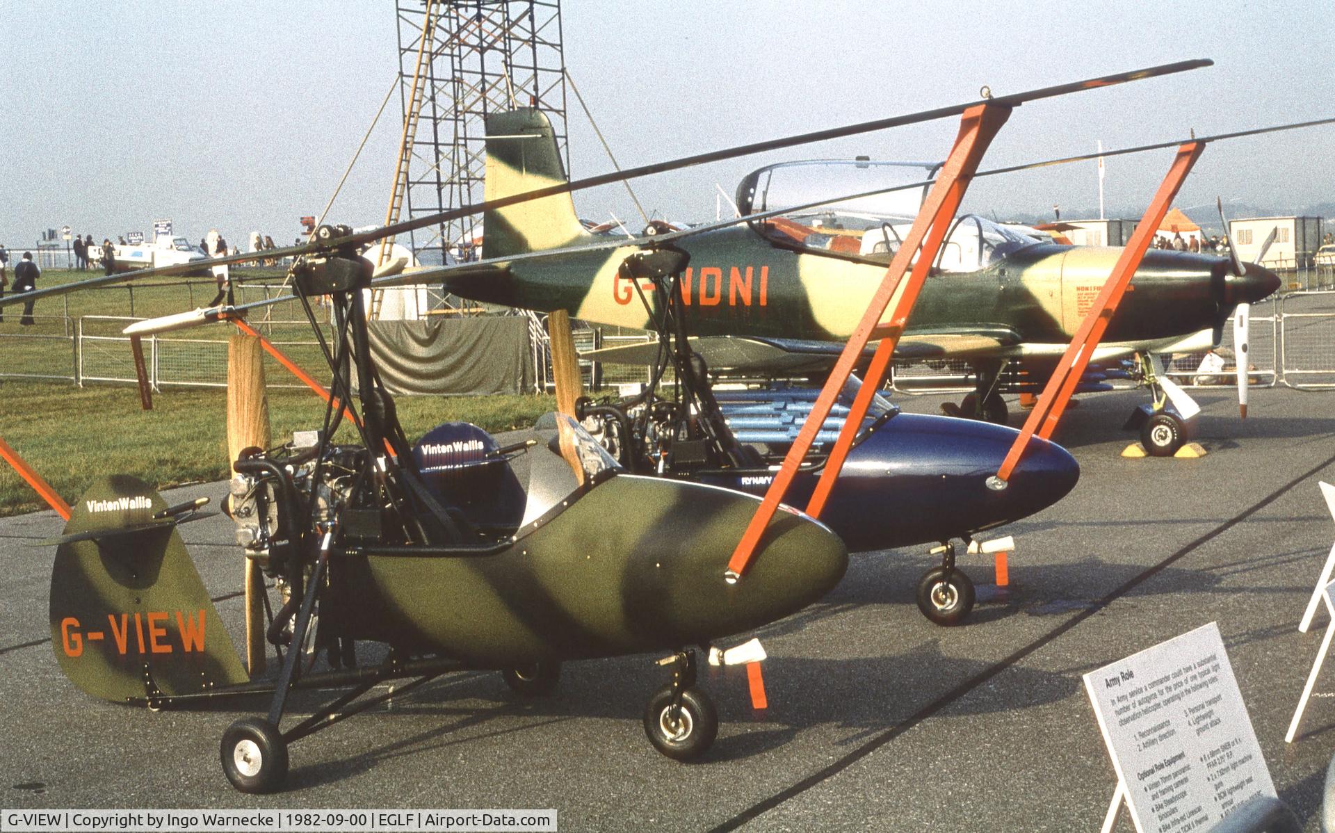 G-VIEW, 1985 Wallis WA.116/L C/N 002, Wallis WA-116 Vinten Wallis at Farnborough International 1982