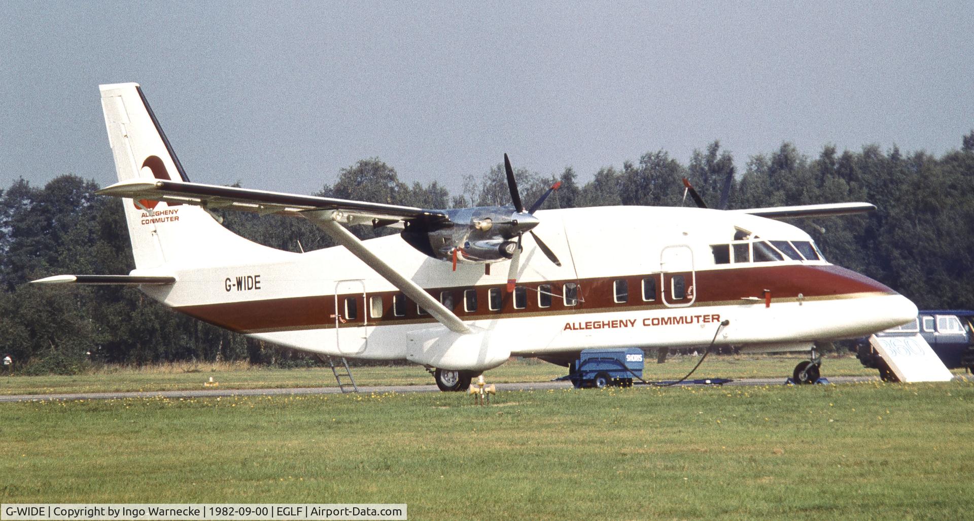 G-WIDE, Short 360-100 C/N SH3601, Shorts SD3-60 of Allegheny Commuter at Farnborough International 1982