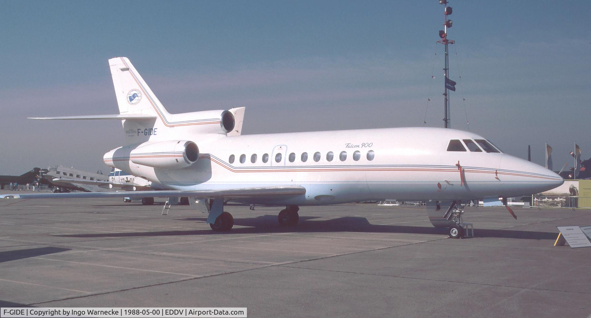 F-GIDE, 1984 Dassault Falcon 900 C/N 001, Dassault Falcon 900 at the ILA 1988, Hannover