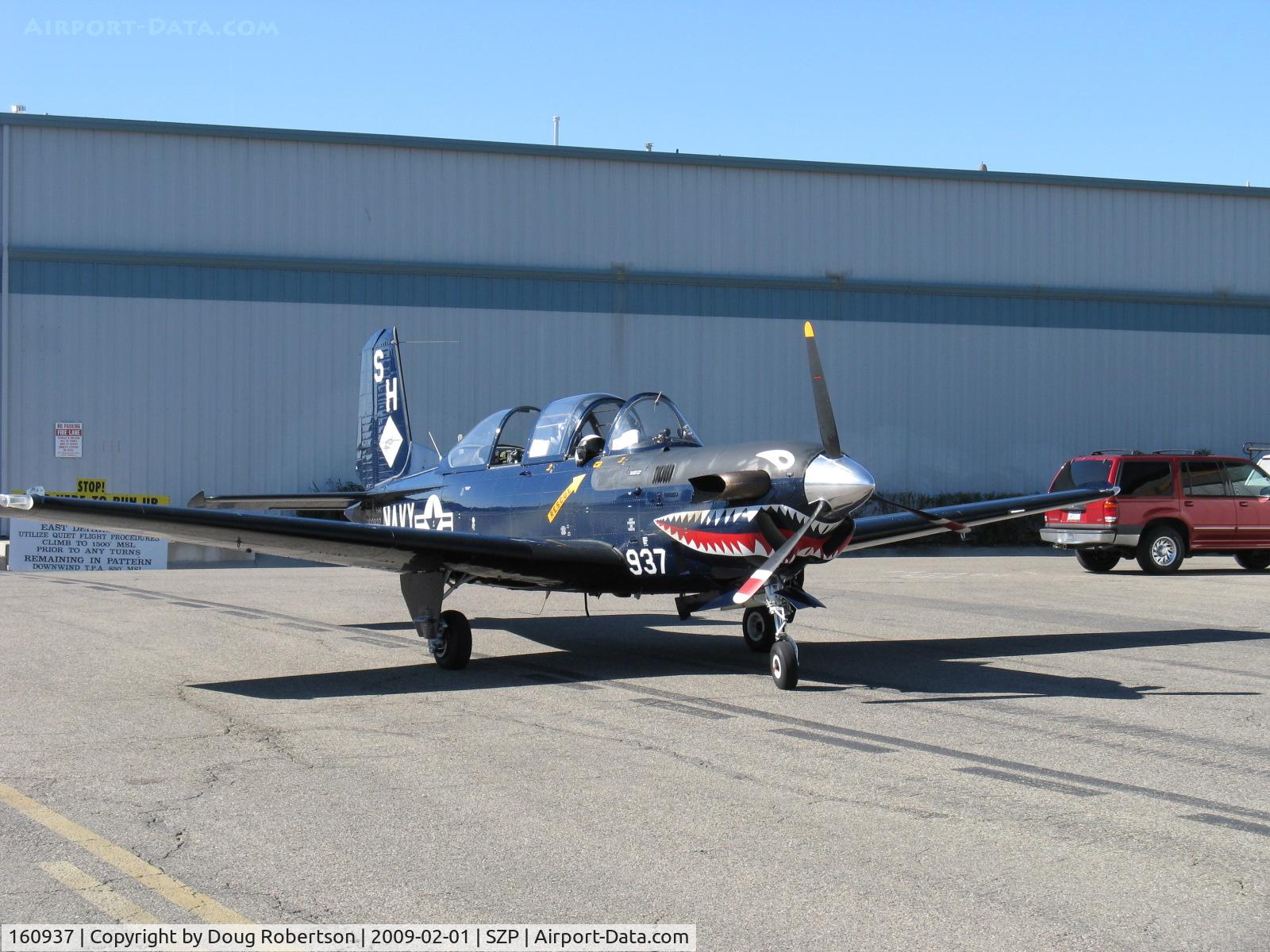 160937, Beech T-34C Turbo Mentor C/N GL-123, Beech T-34C TURBINE MENTOR Sierra Hotel of USMC VMFAT-101, one P&W(C)PT6A-25 400 shp turboprop, returned to service 1998.