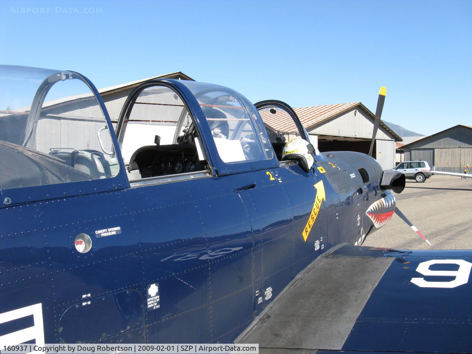 160937, Beech T-34C Turbo Mentor C/N GL-123, Beech T-34C TURBINE MENTOR Sierra Hotel of USMC VMFAT-101, one P&W(C)PT6A-25 400 shp turboprop. Returned to service 1998, Tandem fully instrumented cockpits