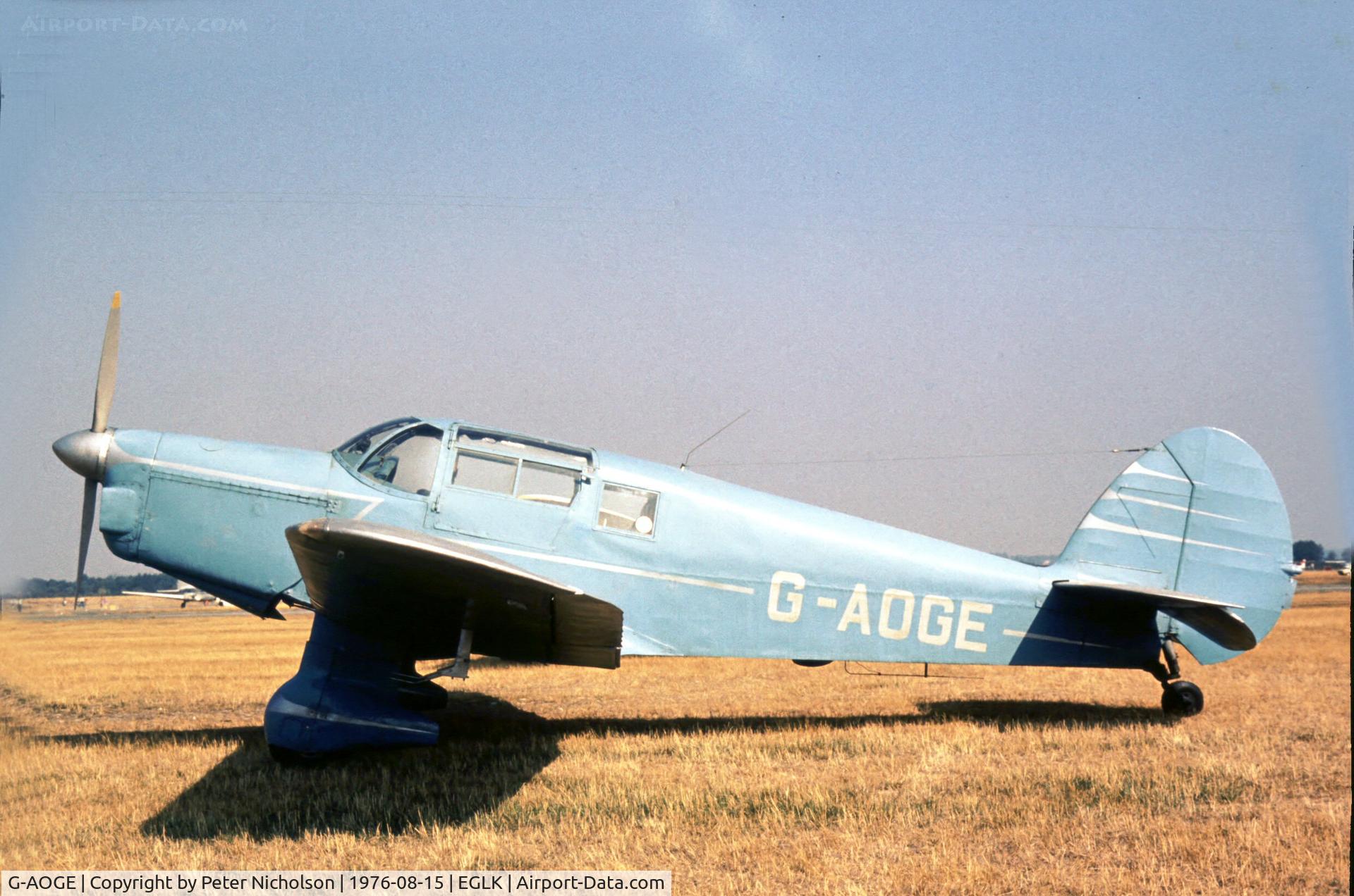 G-AOGE, 1942 F Hills And Sons Ltd Proctor 3 C/N BV651, Attended the Blackbushe Fly-in.