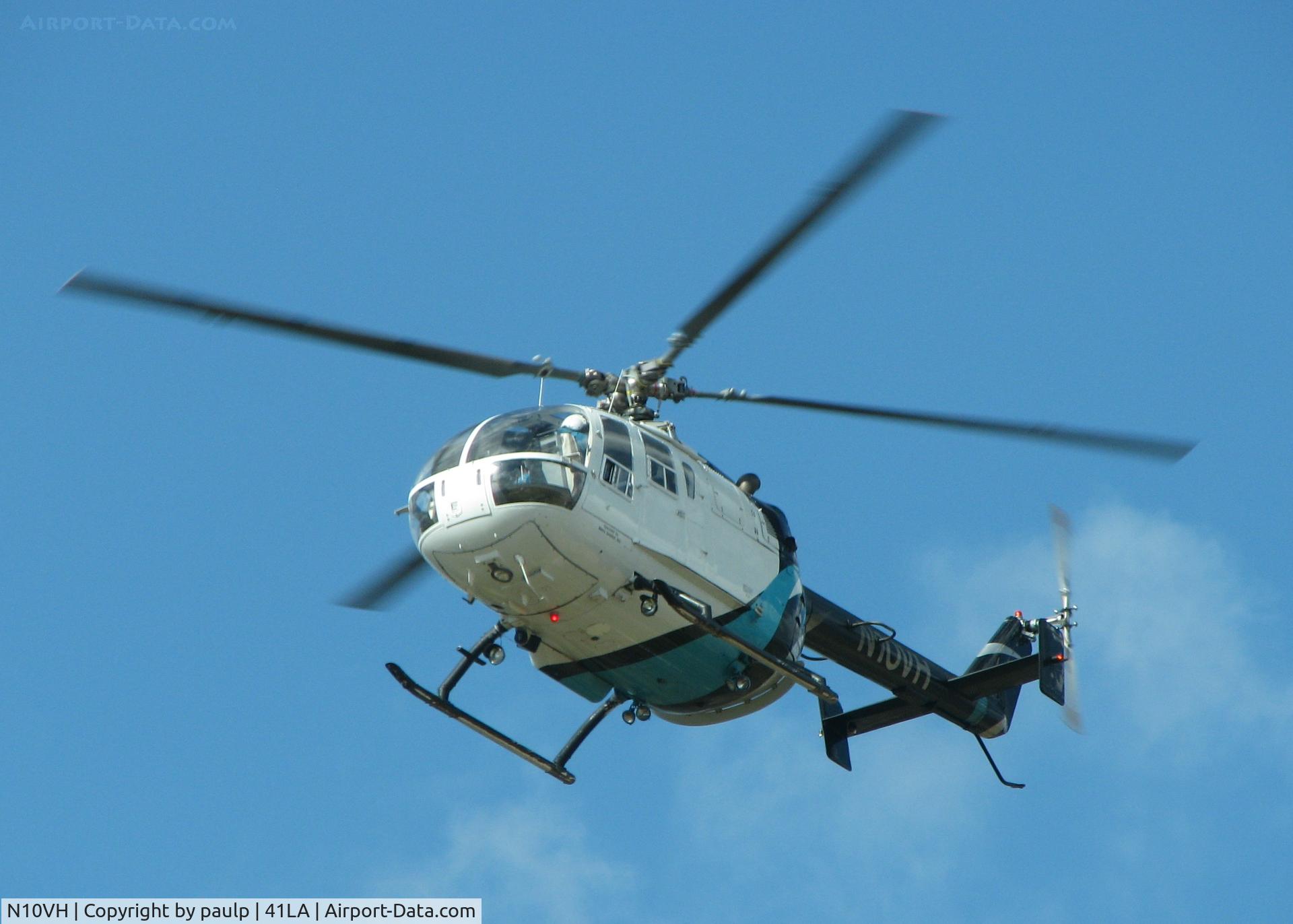 N10VH, 1983 MBB Bo-105CBS-2 C/N S-619, Landing at Metro Aviation near the Downtown Shreveport airport.