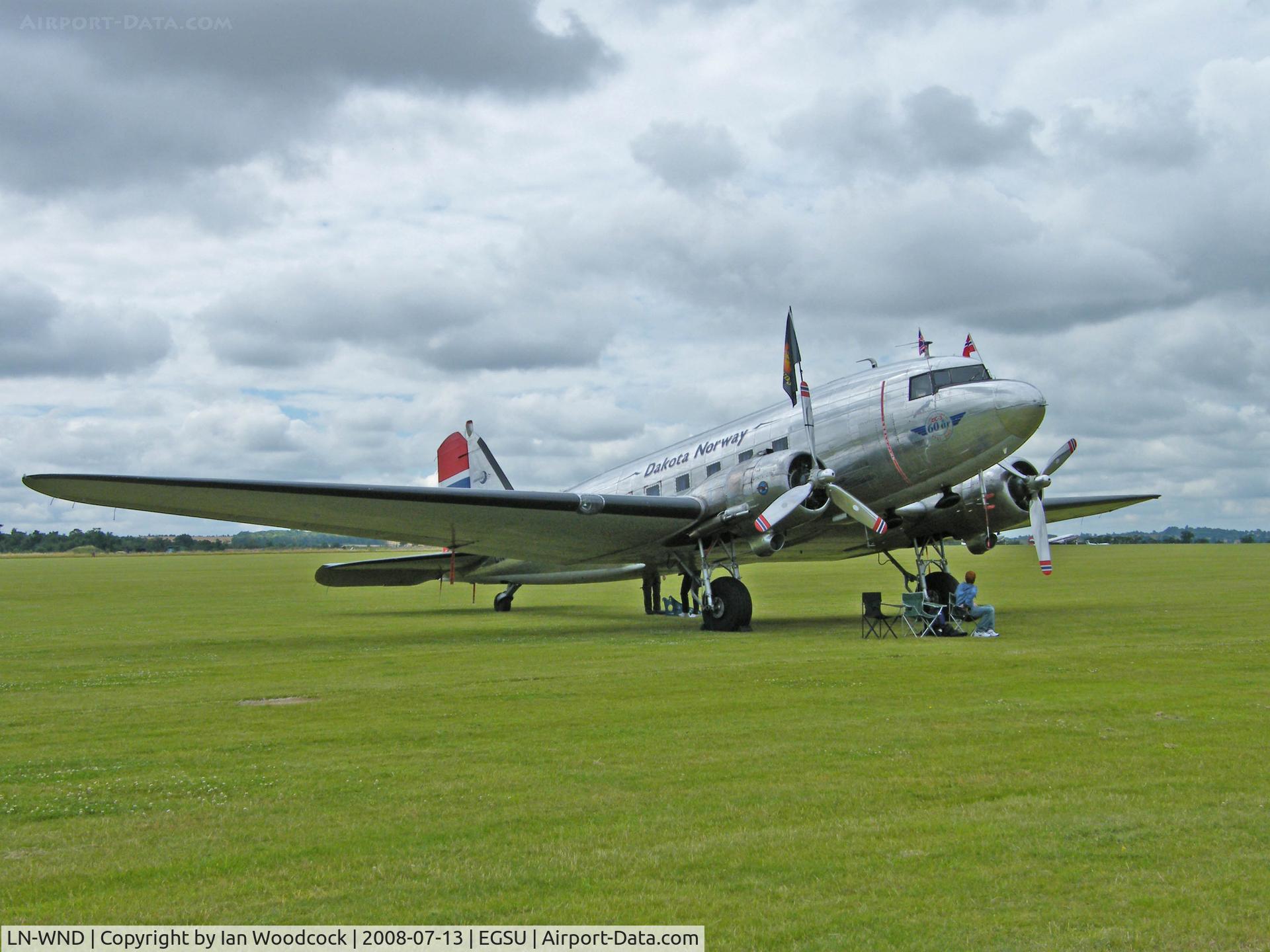 LN-WND, 1943 Douglas C-53D-DO Skytrooper (DC-3A) C/N 11750, Douglas DC-3-C-53D/Duxford Flying Legends Show 2008