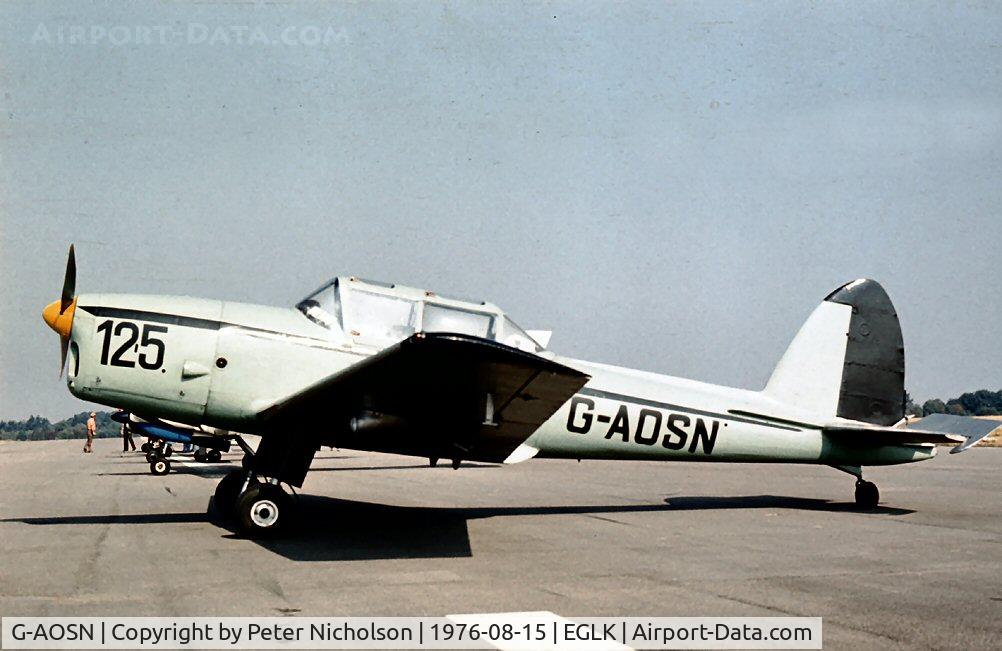 G-AOSN, 1950 De Havilland DHC-1 Chipmunk 22 C/N C1/0026, Attended the 1976 Blackbushe Fly-in.
