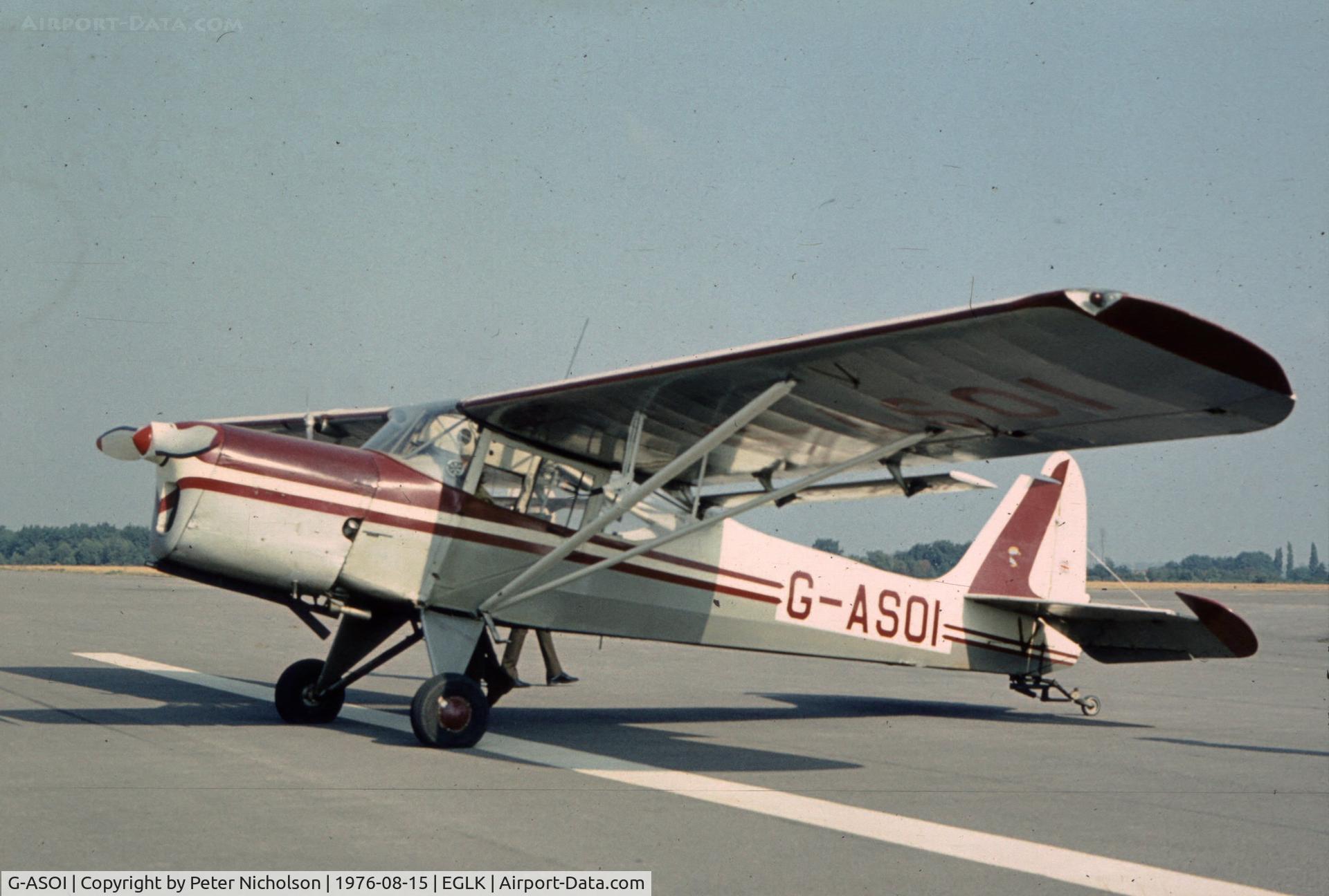 G-ASOI, 1964 Beagle A-61 Terrier 2 C/N B.627, This Terrier attended the 1976 Blackbushe Fly-in