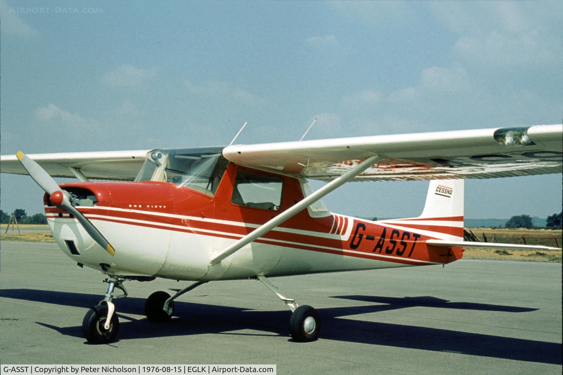 G-ASST, 1964 Cessna 150D C/N 15060630, Attended the 1976 Blackbushe Fly-in - whilst at the time SST stood for Supersonic Transport, this Cessna certainly is not.