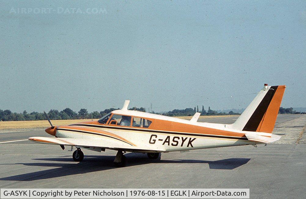 G-ASYK, 1964 Piper PA-30 Twin Comanche Twin Comanche C/N 30-573, This Twin Comanche attended the 1976 Blackbushe Fly-in.