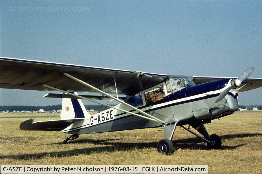 G-ASZE, 1964 Beagle A-61 Terrier 2 C/N B.636, This Terrier attended the 1976 Blackbushe Fly-in.