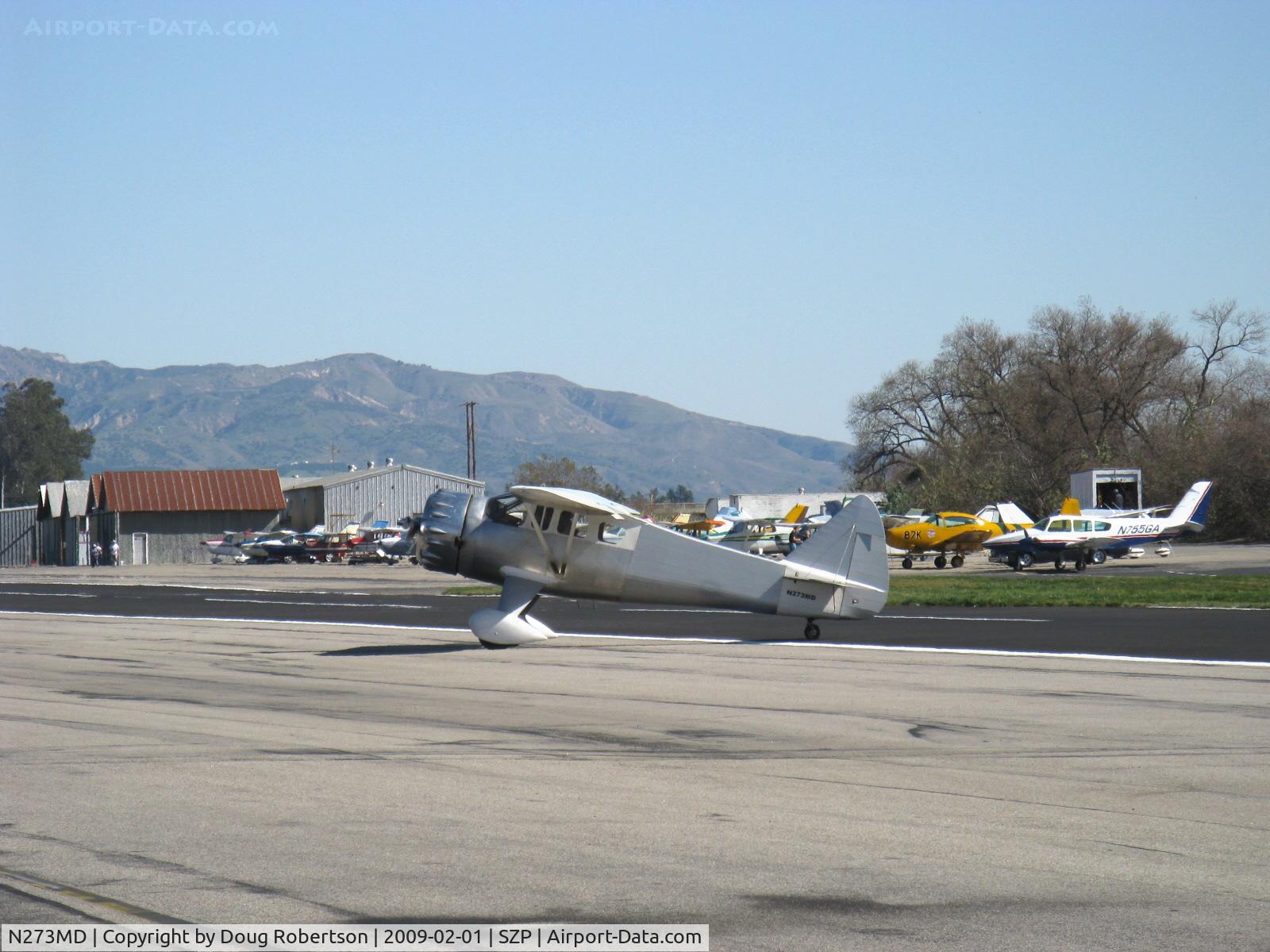 N273MD, 2008 Dickenson Howard DGA-21 (Replicate) C/N 001, Dickenson Dickenson-Howard DGA-21 'Mr. Dickenson', Pratt & Whitney R-1340-57 600 Hp Wasp radial, taxi off Rwy 04. See article and photo March 2009 AIR & SPACE Smithsonian, p. 11 Benny Howard's Muscleplanes.