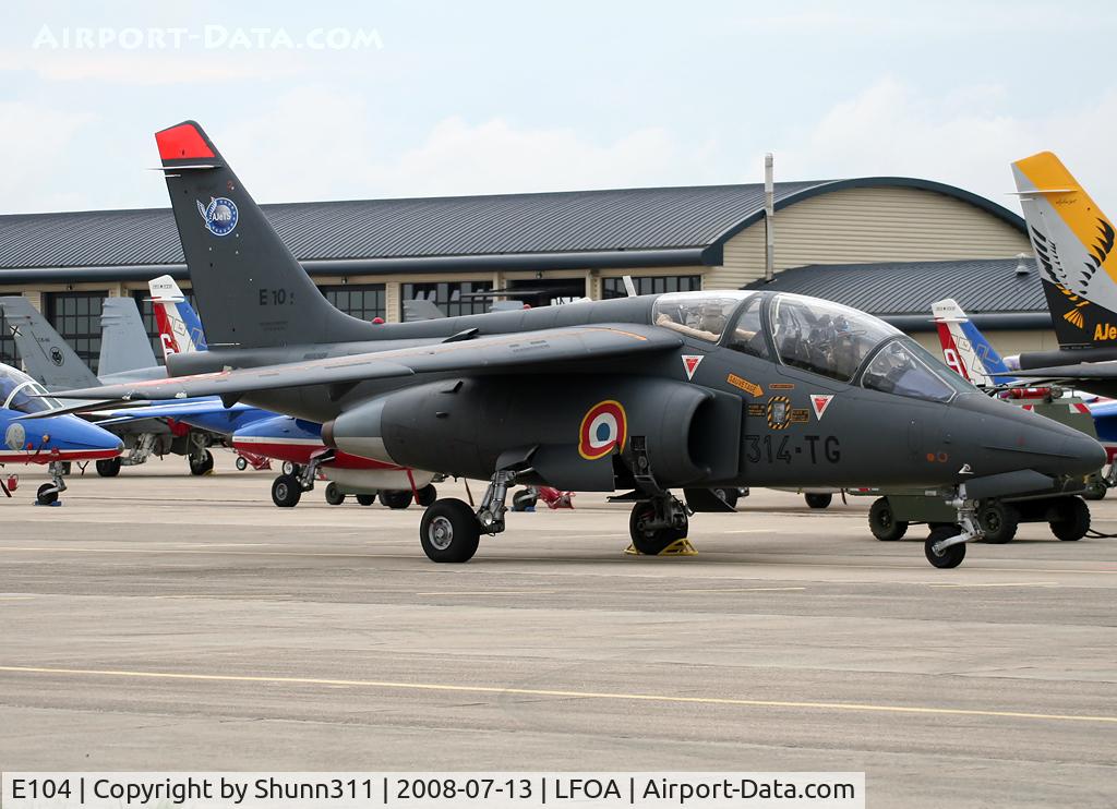 E104, Dassault-Dornier Alpha Jet E C/N E104, Used as spare during LFOA Airshow 2008