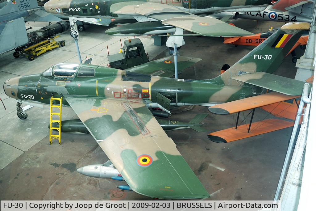 FU-30, 1953 Republic F-84F Thunderstreak C/N Not found (53-6806/FU-30/FU-15, 1 squadron makings. Preserved in the Army Museum in Brussels.