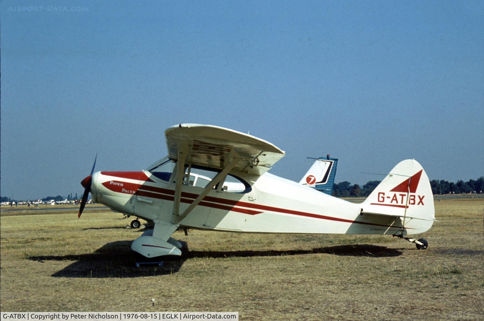 G-ATBX, 1952 Piper PA-20-135 Pacer Pacer C/N 20-904, This Racer attended the 1976 Blackbushe Fly-in.