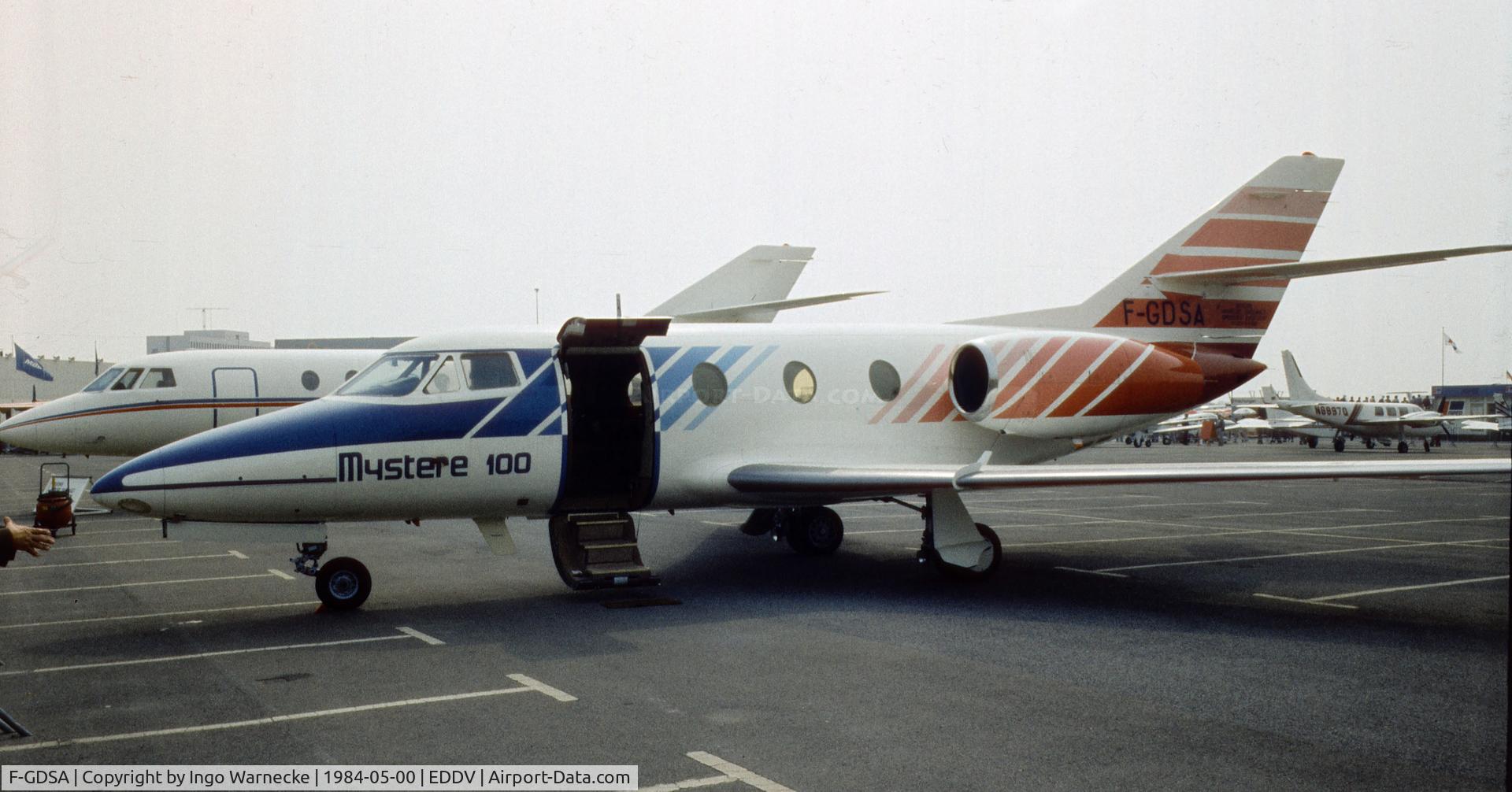 F-GDSA, 1984 Dassault Falcon 100 C/N 202, Dassault Falcon 100 / Mystere 100 at the ILA 1984, Hannover