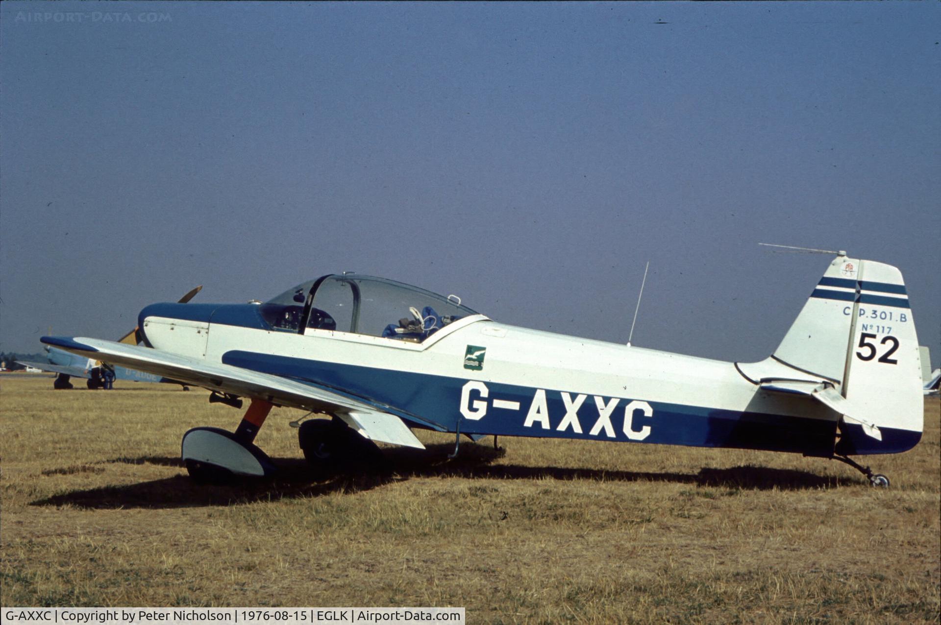 G-AXXC, 1959 Piel CP-301B Emeraude C/N 117, This Emeraude attended the 1976 Blackbushe Fly-in.