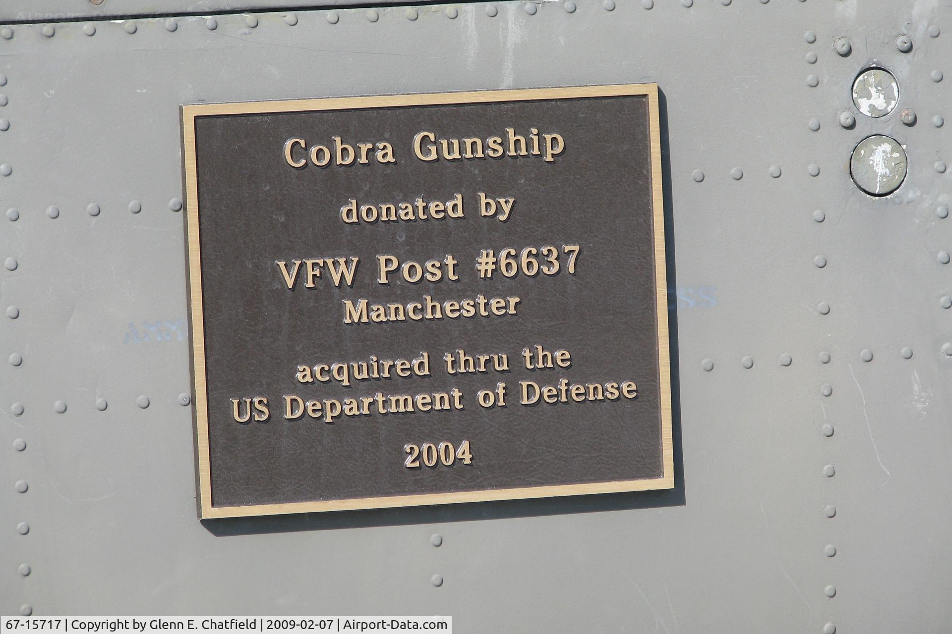 67-15717, 1967 Bell AH-1F Cobra C/N 20381, At the Veterans Memorial Park in Ryan, IA