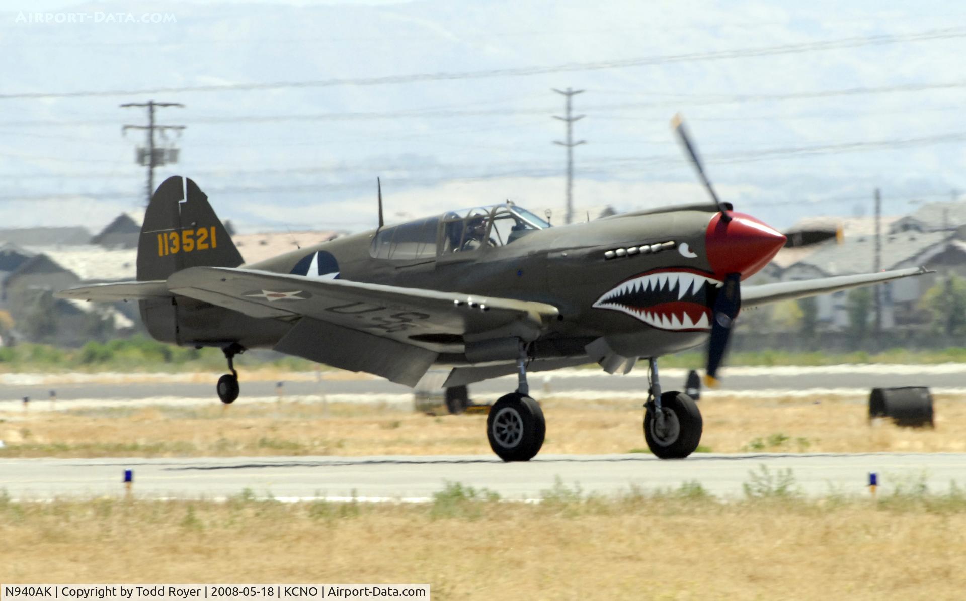N940AK, 1941 Curtiss P-40E Warhawk C/N 15321, Chino Airshow 2008