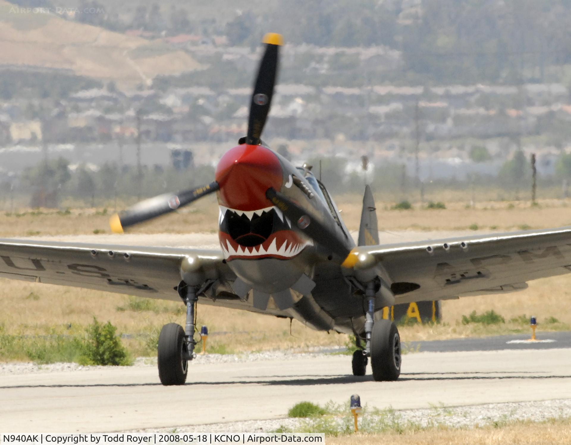 N940AK, 1941 Curtiss P-40E Warhawk C/N 15321, Chino Airshow 2008