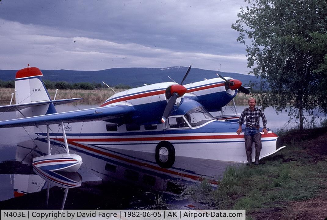 N403E, 1944 Grumman G-44 Widgeon C/N 1300, Al Wright's Fish Camp Minto Lakes Alaska 1982
