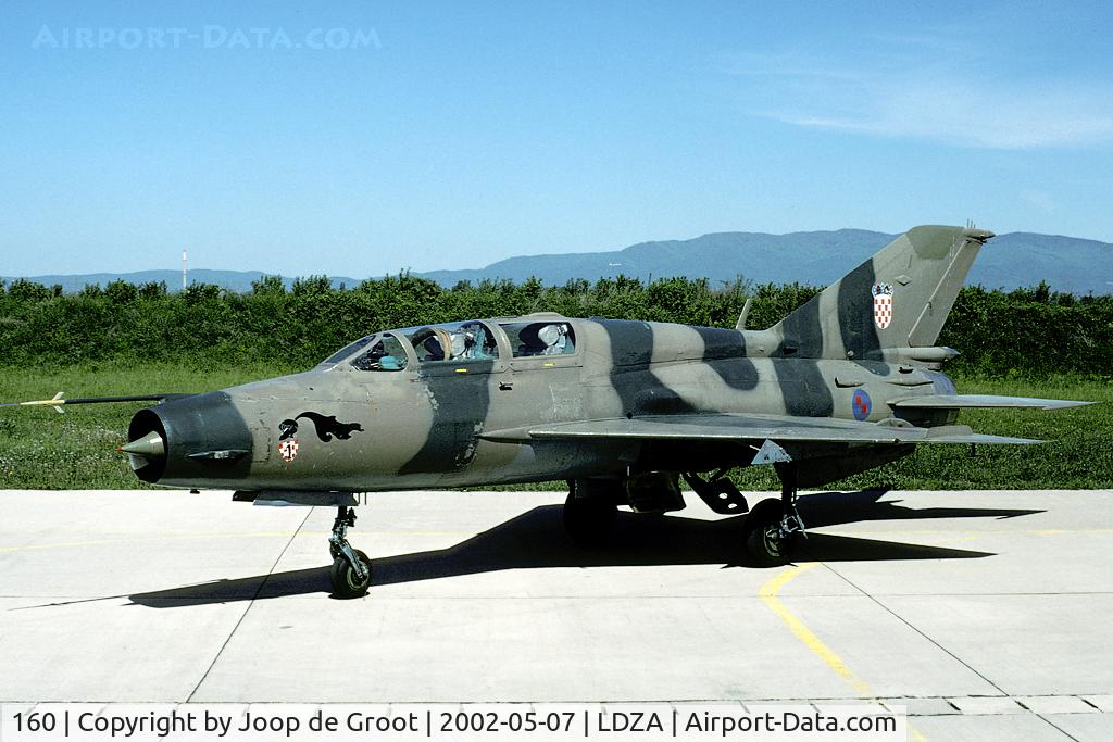 160, Mikoyan-Gurevich MiG-21UM C/N Not found 160, One of the last operators of the MiG-21 is the Croatian Air Force. After a recent update just a few aircraft are still in use.