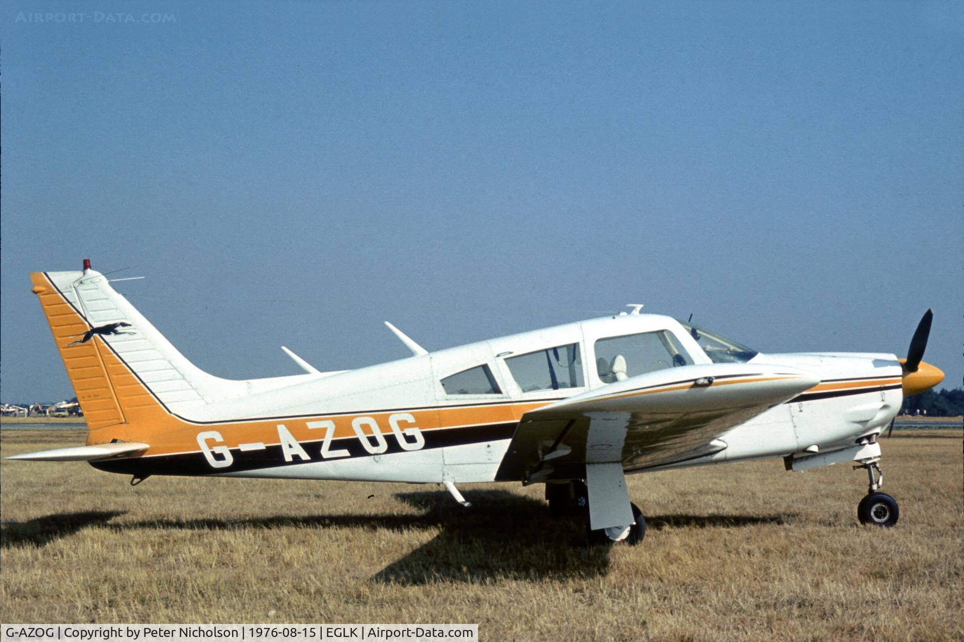 G-AZOG, 1971 Piper PA-28R-200-2 Cherokeee Arrow II C/N 28R-7235009, This Cherokee Arrow attended the 1976 Blackbushe Fly-in.