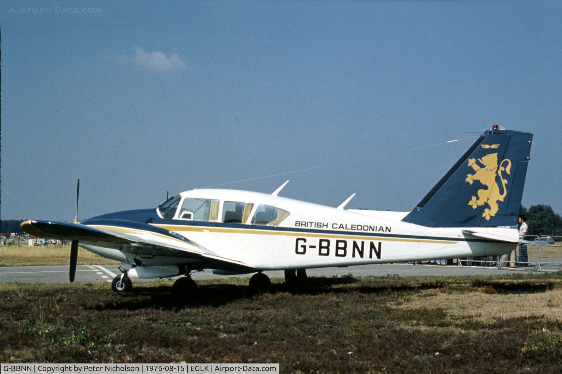 G-BBNN, 1971 Piper PA-23-250 Aztec C/N 27-4172, British Caledonian Airways Aztec visited the 1976 Blackbushe Fly-in.