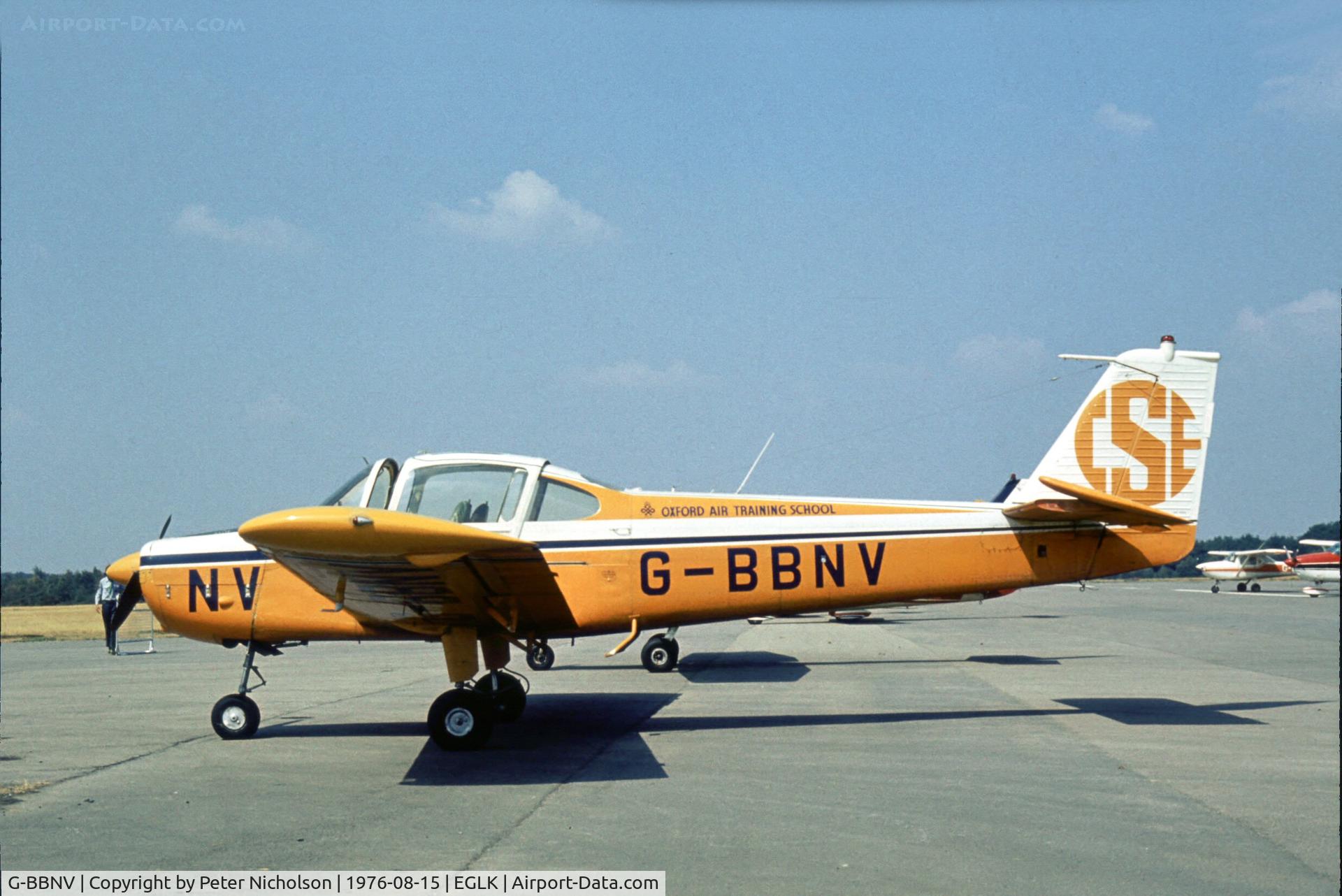 G-BBNV, 1973 Fuji FA-200-160 Aero Subaru C/N 232, CSE Aviation - Oxford Air Training School - attended the 1976 Blackbushe Fly-in.