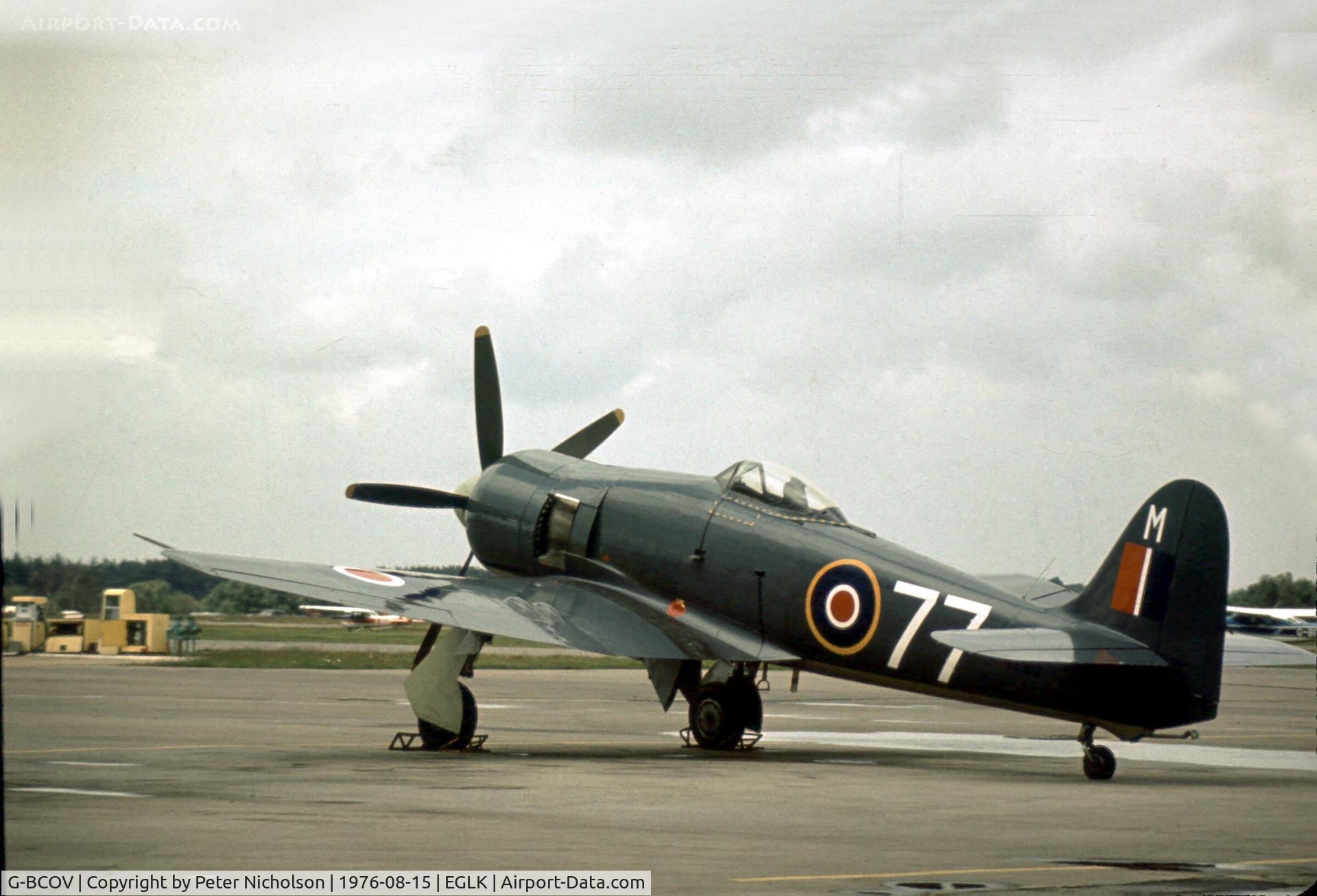 G-BCOV, 1948 Hawker Sea Fury T.20 C/N ES.3613, Another of Doug Arnold's Sea Furies at the 1976 Blackbushe Fly-in.