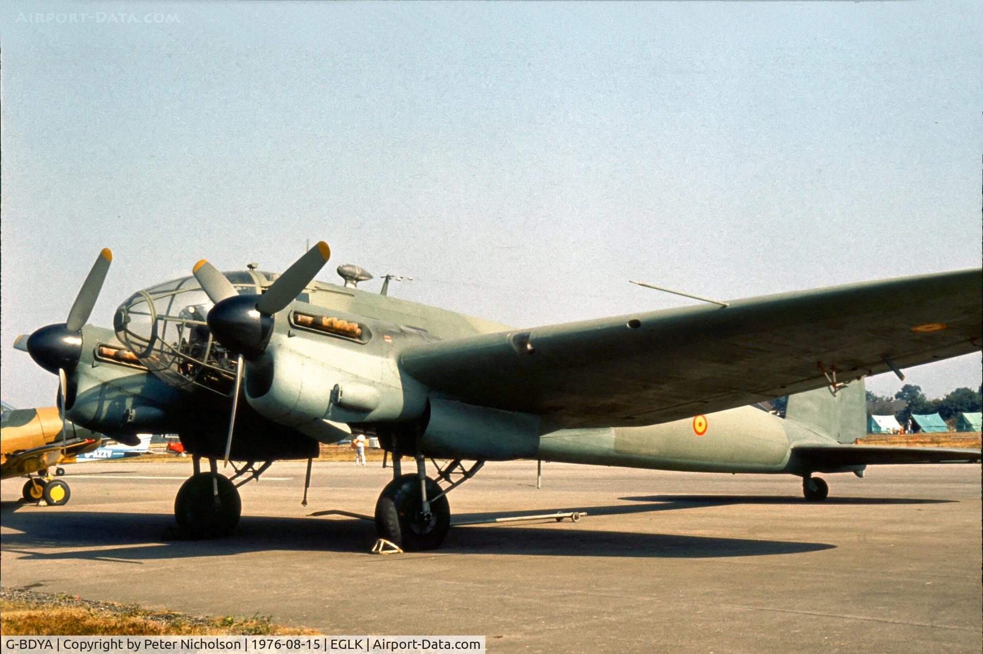 G-BDYA, CASA C-2.111F C/N 118, Ex Spanish Air Force aircraft displayed at the 1976 Blackbushe Fly-in.