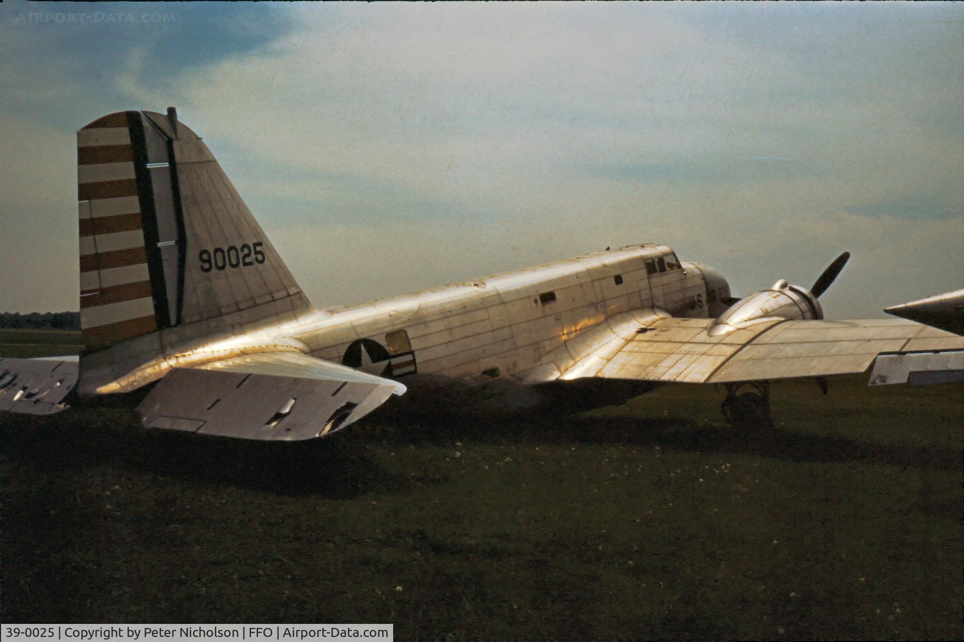 39-0025, 1939 Douglas B-18A Bolo C/N 2673, As displayed at the USAF Museum in the summer of 1973.