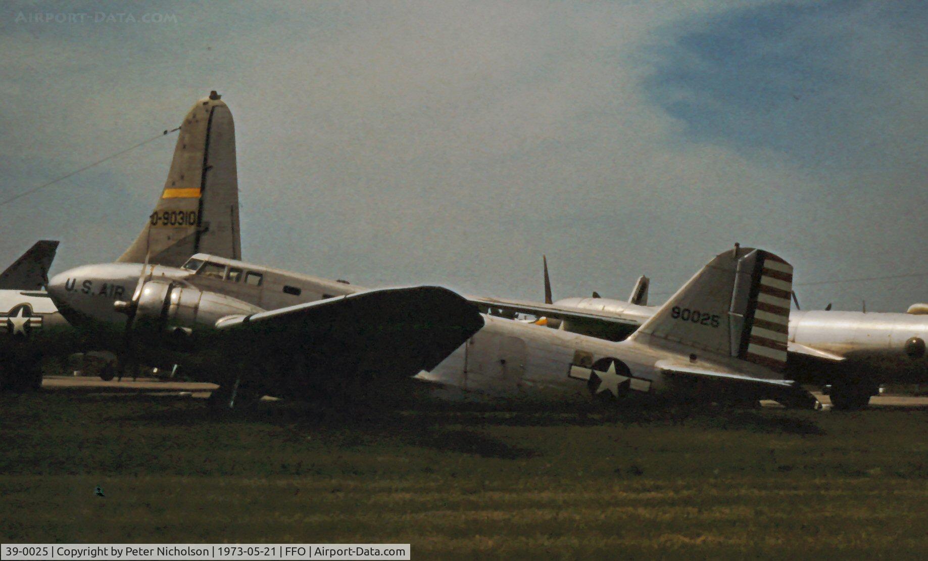 39-0025, 1939 Douglas B-18A Bolo C/N 2673, As displayed at the USAF Museum in the summer of 1973.