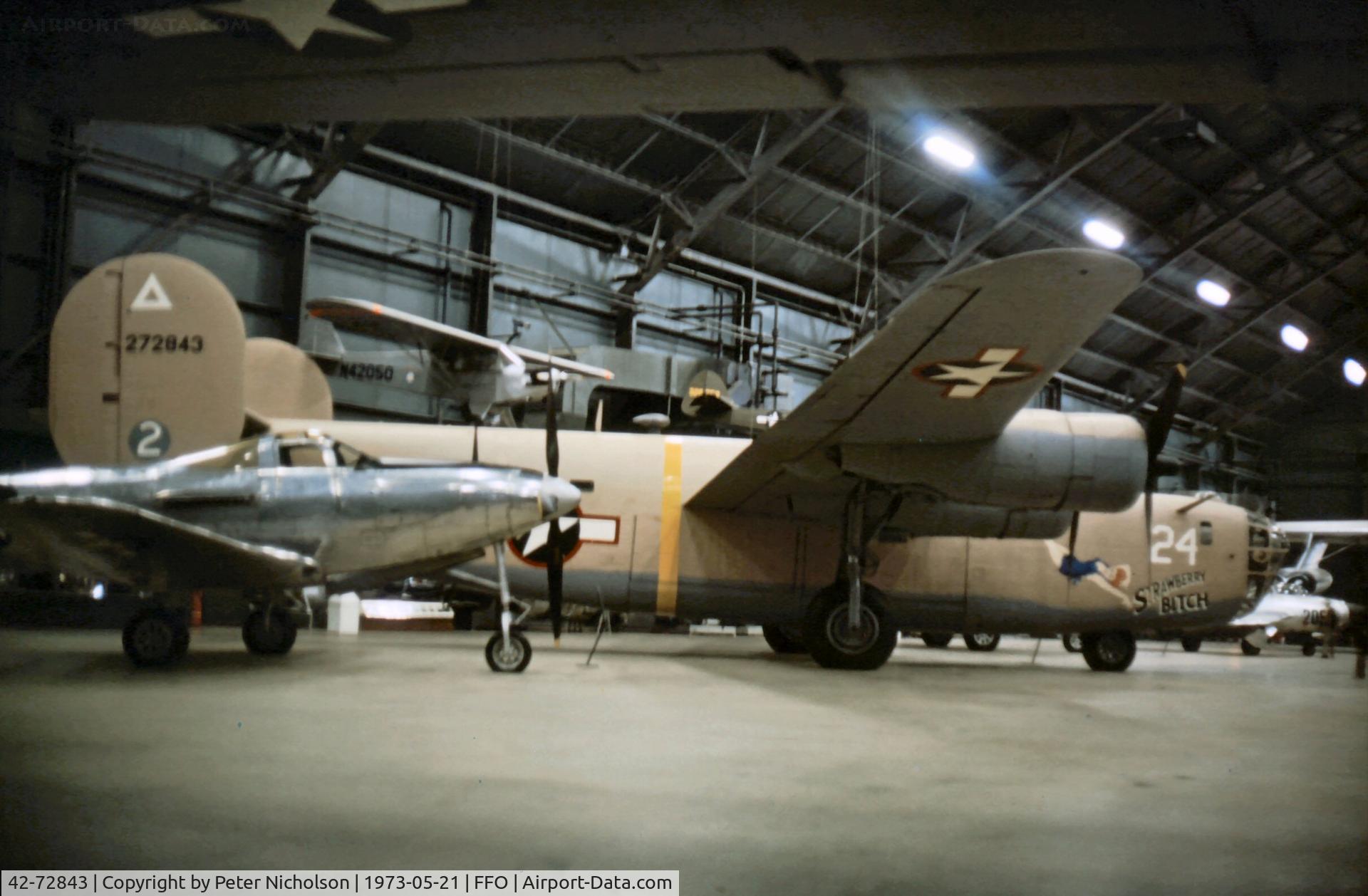 42-72843, 1942 Consolidated B-24D-160-CO Liberator C/N 2413, As she was displayed in the summer of 1973.
