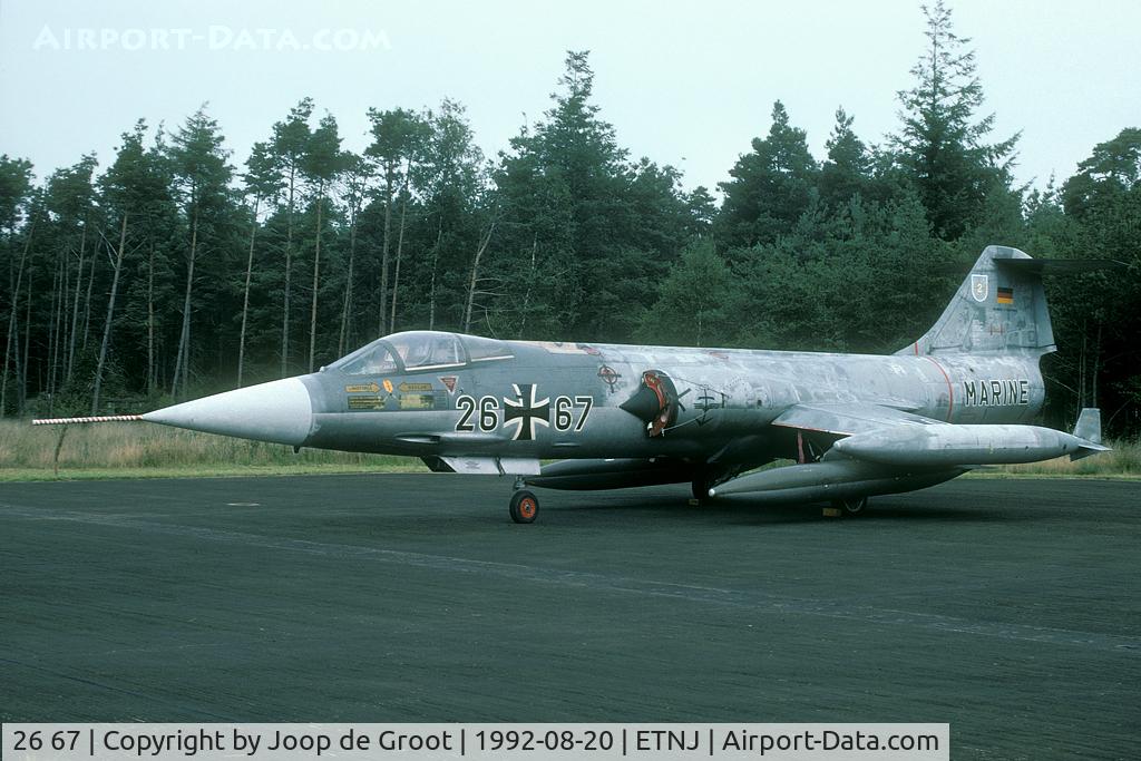 26 67, Lockheed F-104G Starfighter C/N 683-7413, this preserved Starfighter was in great need of some fresh paint.