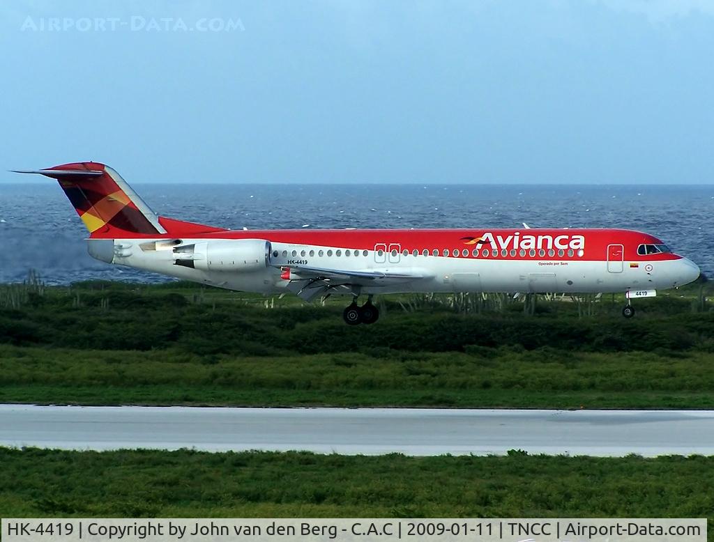 HK-4419, 1993 Fokker 100 (F-28-0100) C/N 11457, Avianca Colombia opt by SAM Colombia F-100 @ CUR