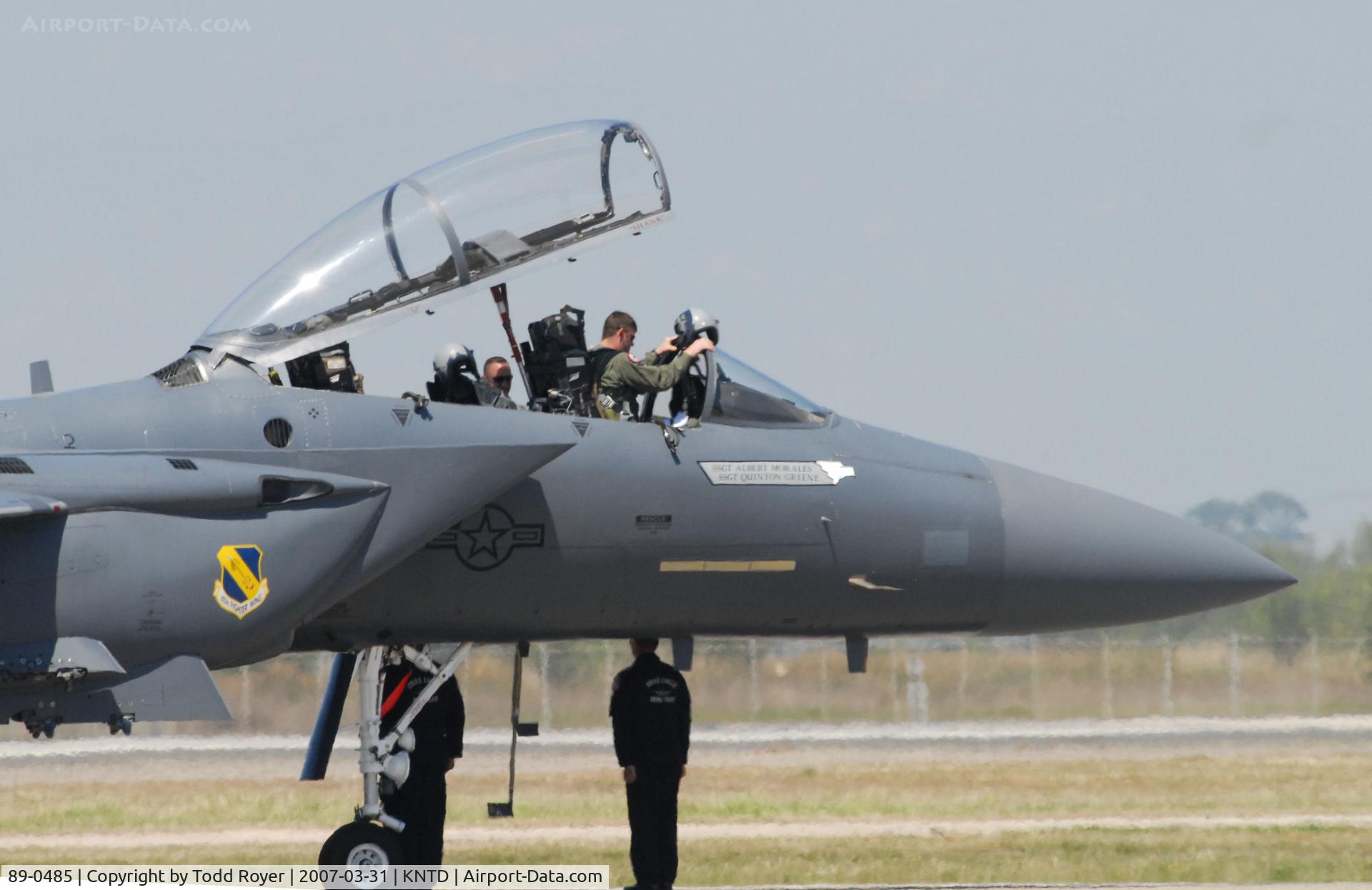 89-0485, 1989 McDonnell Douglas F-15E Strike Eagle C/N 1132/E107, Point Mugu Airshow 2007