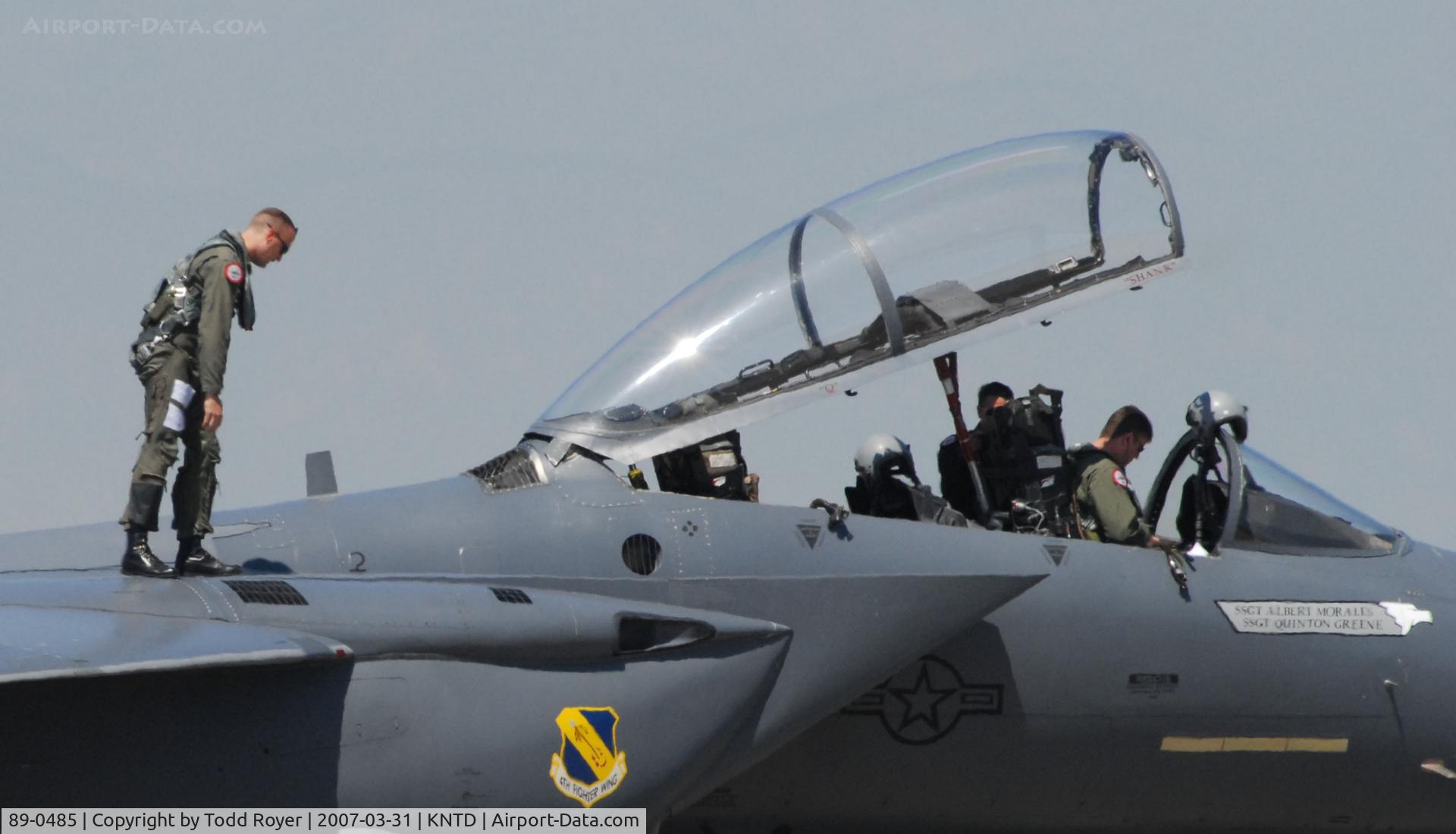 89-0485, 1989 McDonnell Douglas F-15E Strike Eagle C/N 1132/E107, Point Mugu Airshow 2007