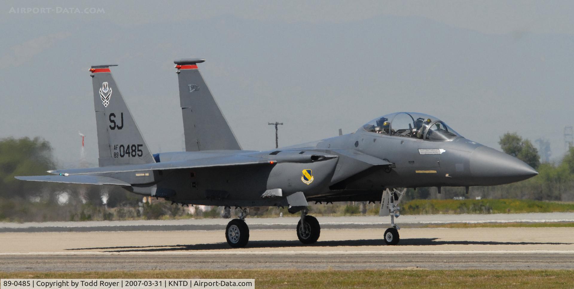 89-0485, 1989 McDonnell Douglas F-15E Strike Eagle C/N 1132/E107, Point Mugu Airshow 2007