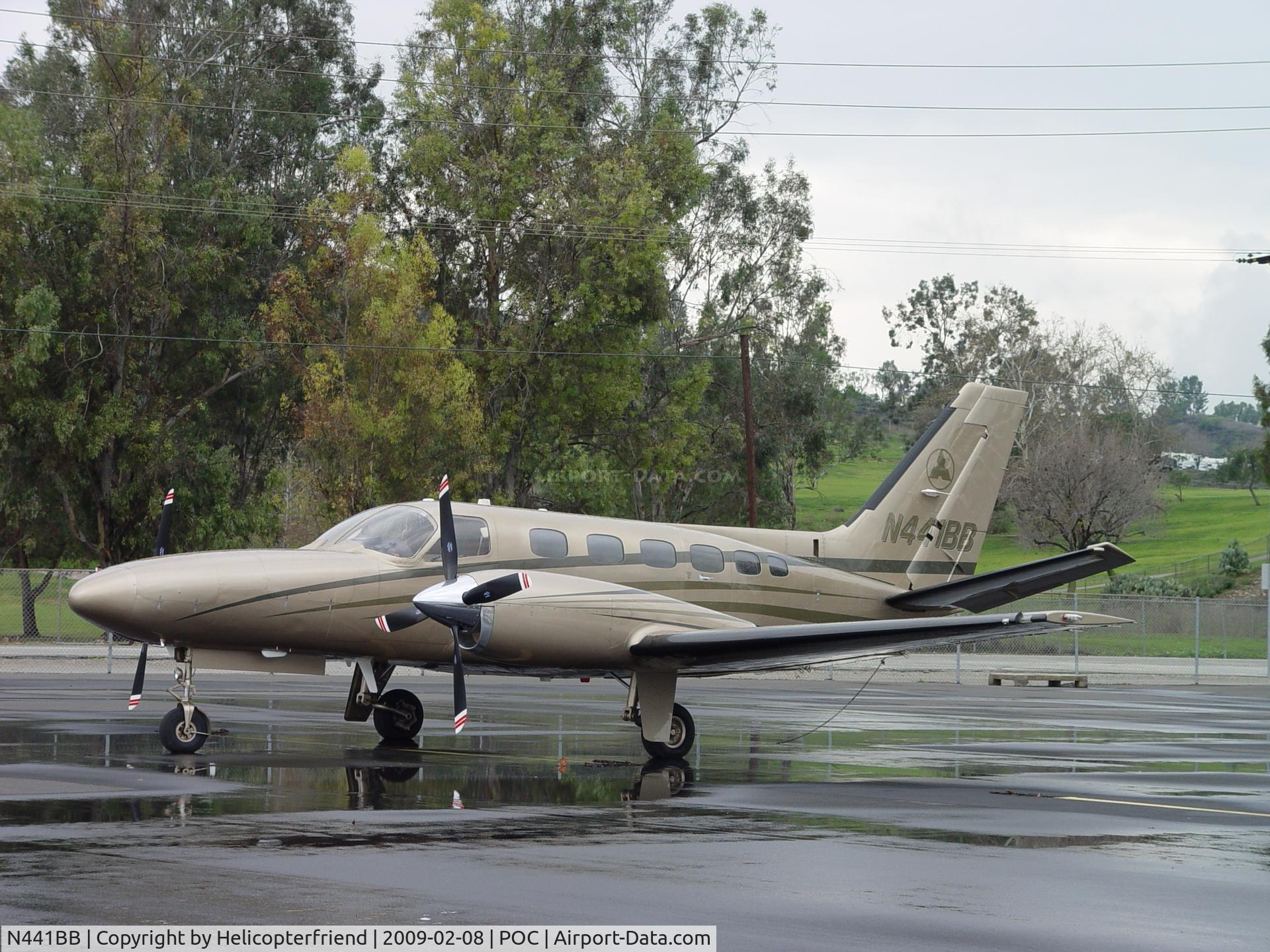 N441BB, 1981 Cessna 441 C/N 441-0217, Parked in Transient Parking at Brackett