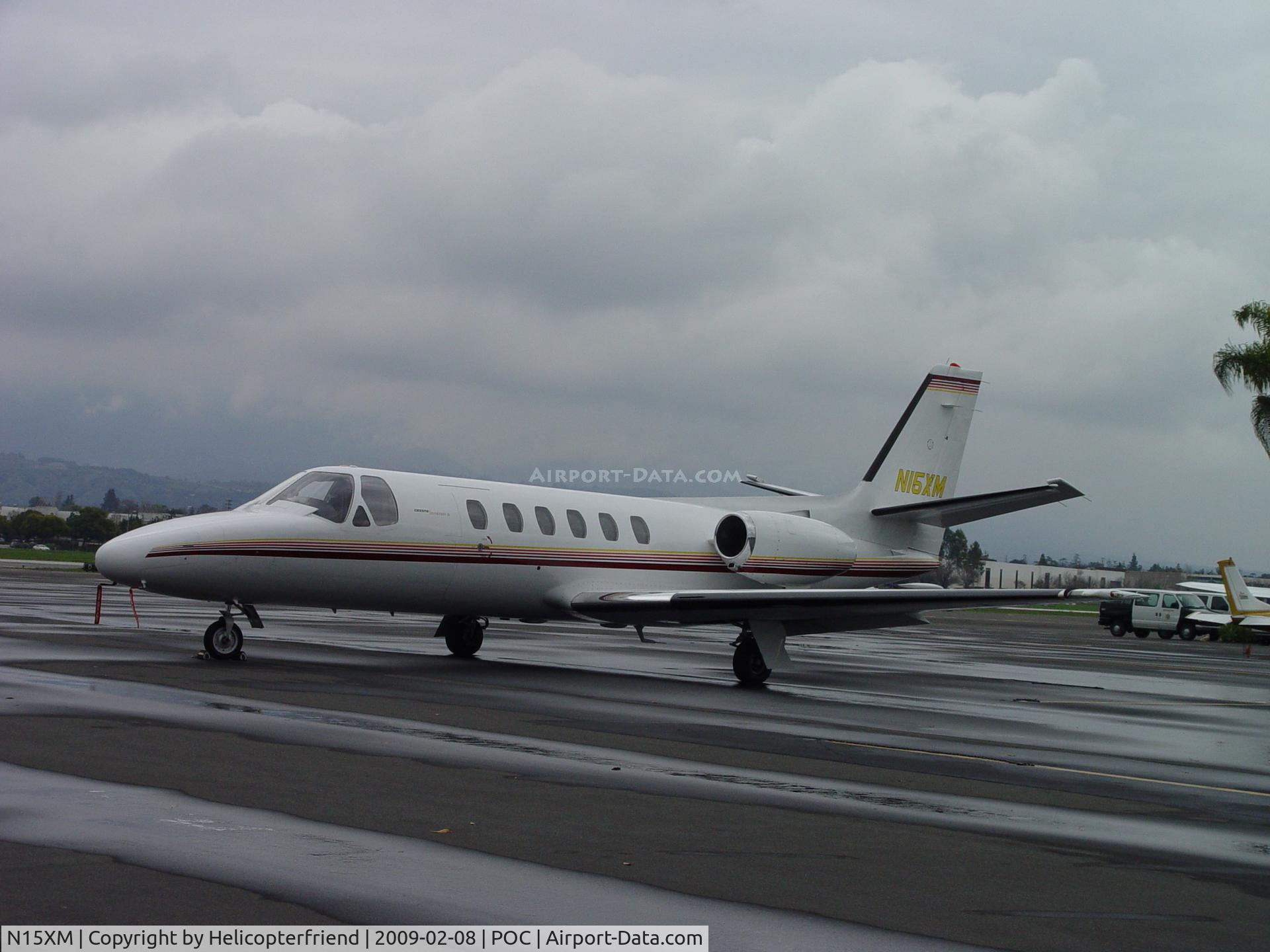 N15XM, 1981 Cessna 550 Citation II C/N 550-0308, Parked at Brackett Transient Parking on a rainy day