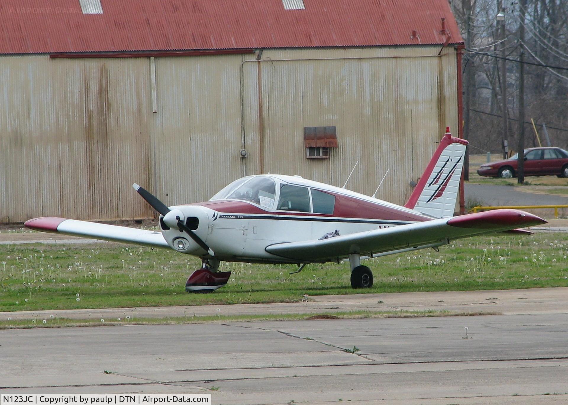 N123JC, 1966 Piper PA-28-140 Cherokee Cruiser C/N 28-22500, Parked at Downtown Shreveport.
